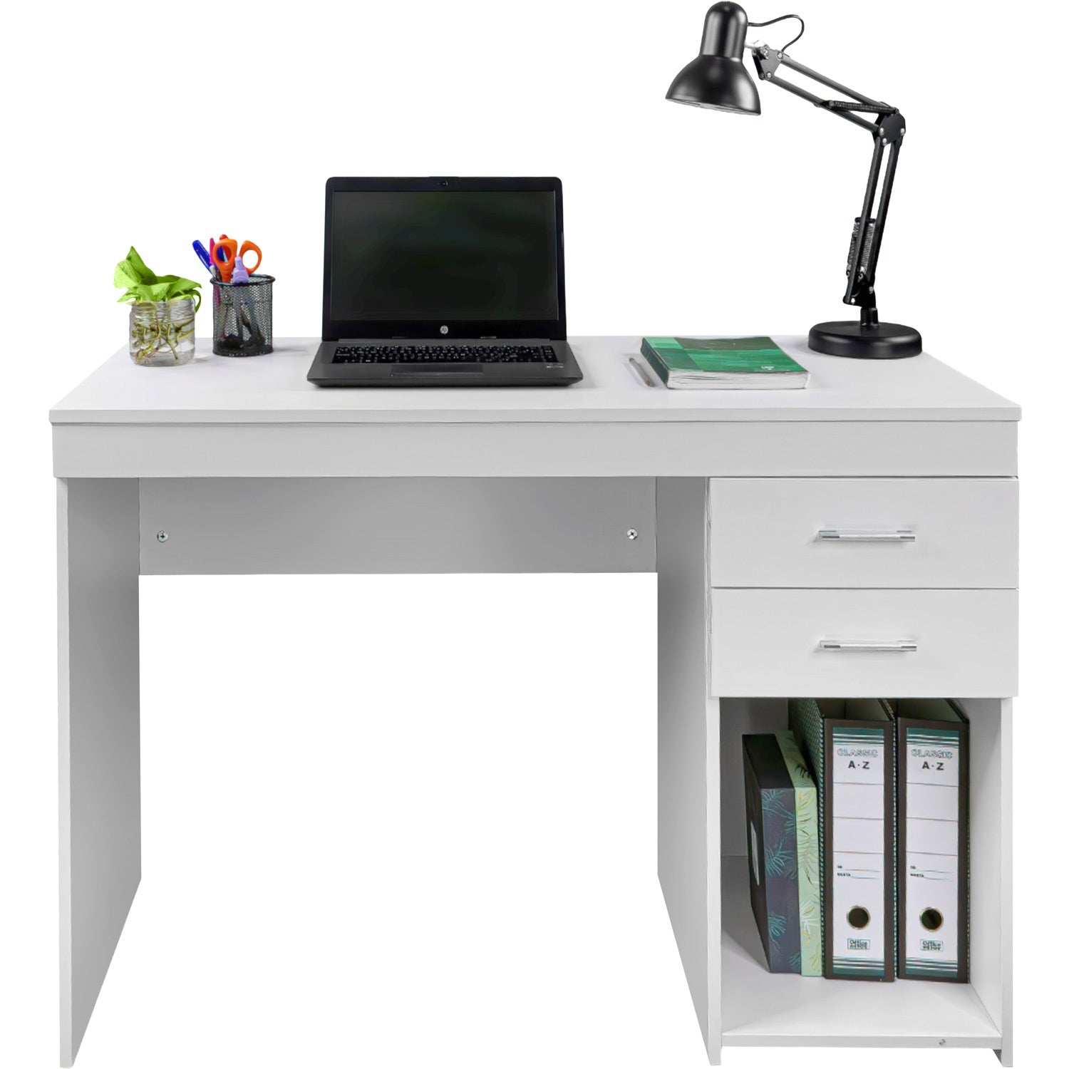 Escritorio Ejecutivo Blanco Moderno Cajonera Doble Oficina
