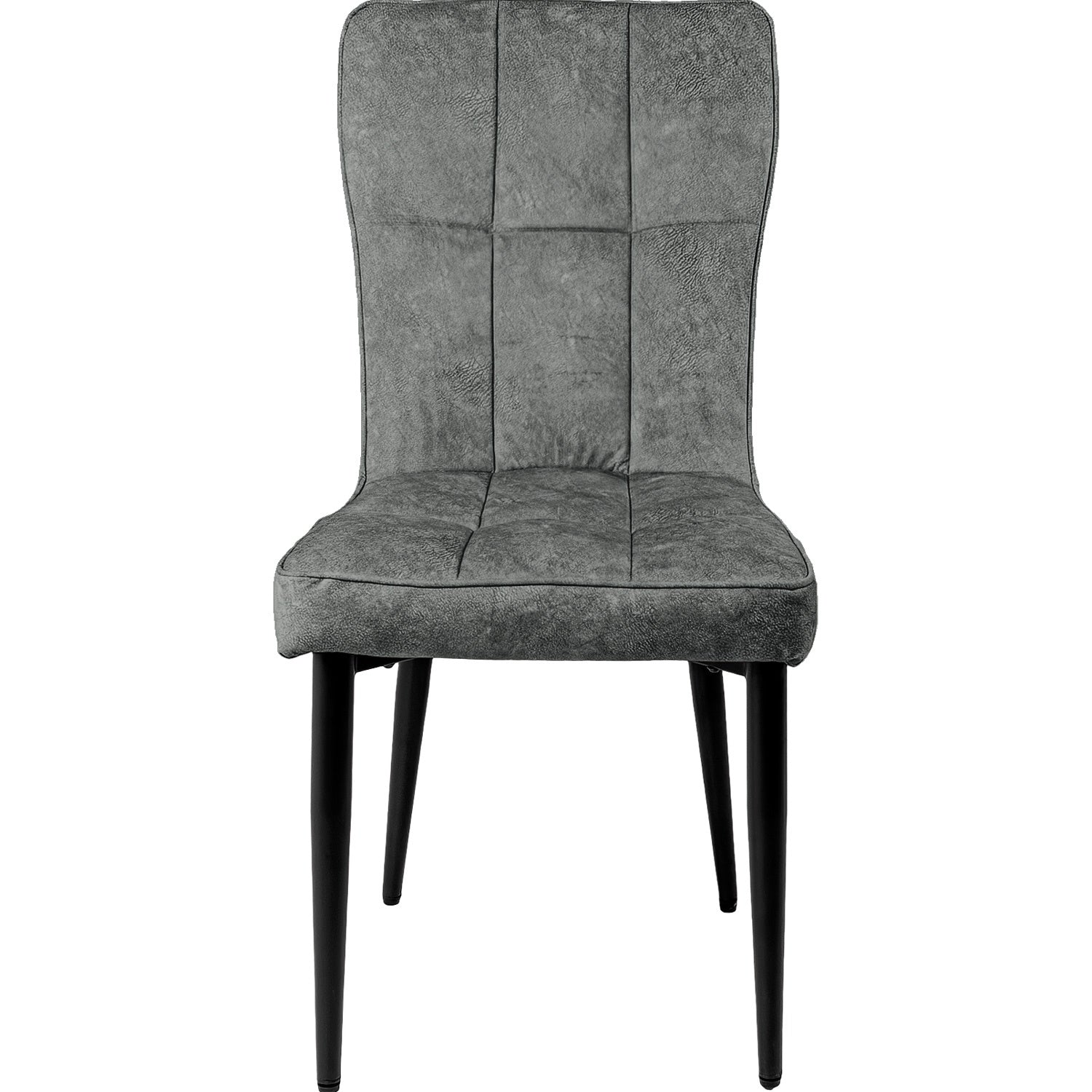 Silla Comedor Alta Vinipiel Moderna Tapizada Estructura De La Silla Negro Asiento Gris Oscuro
