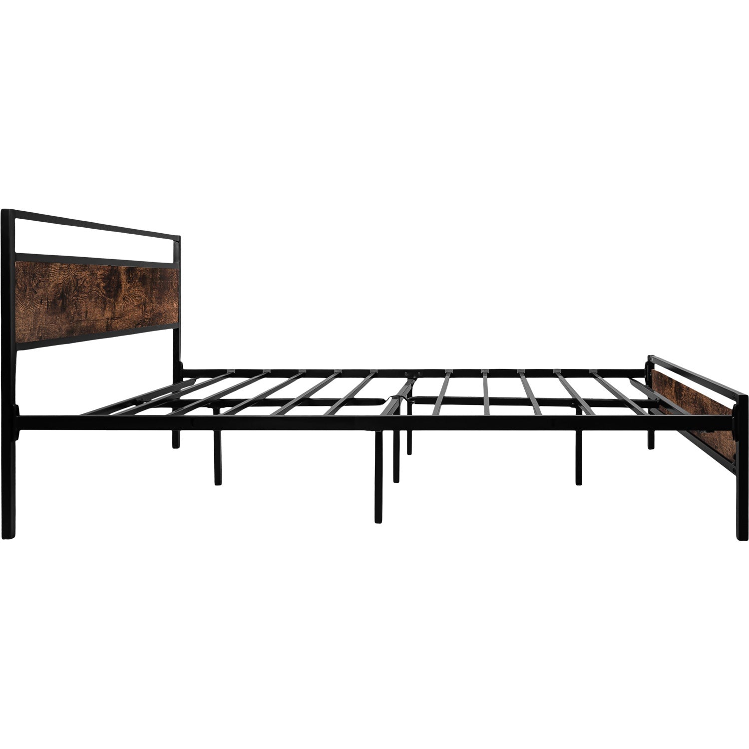 Base Cama Matrimonial Country Tipo Madera Moderna Metal