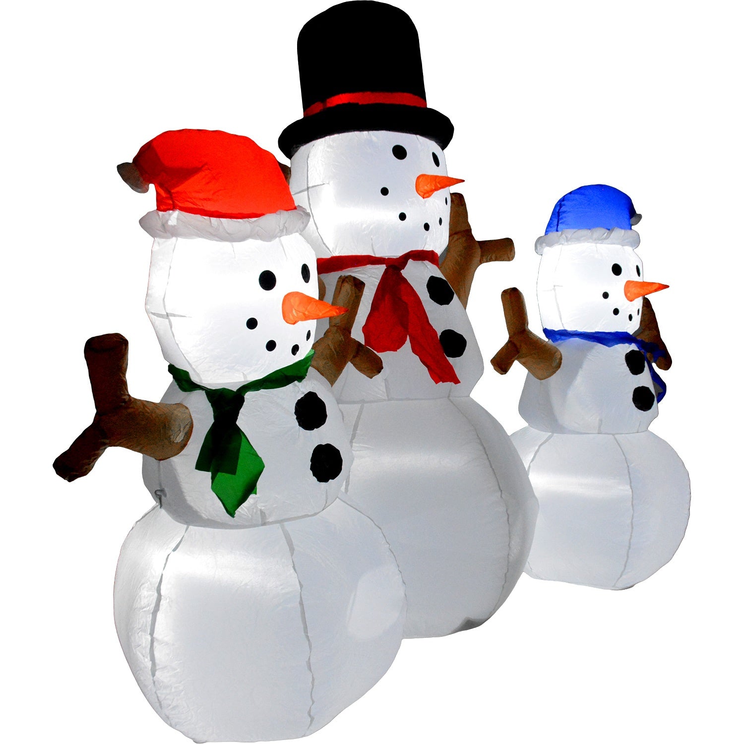 Inflable Navidad 3 Muñecos Nieve 2.30m Exterior Luz Led