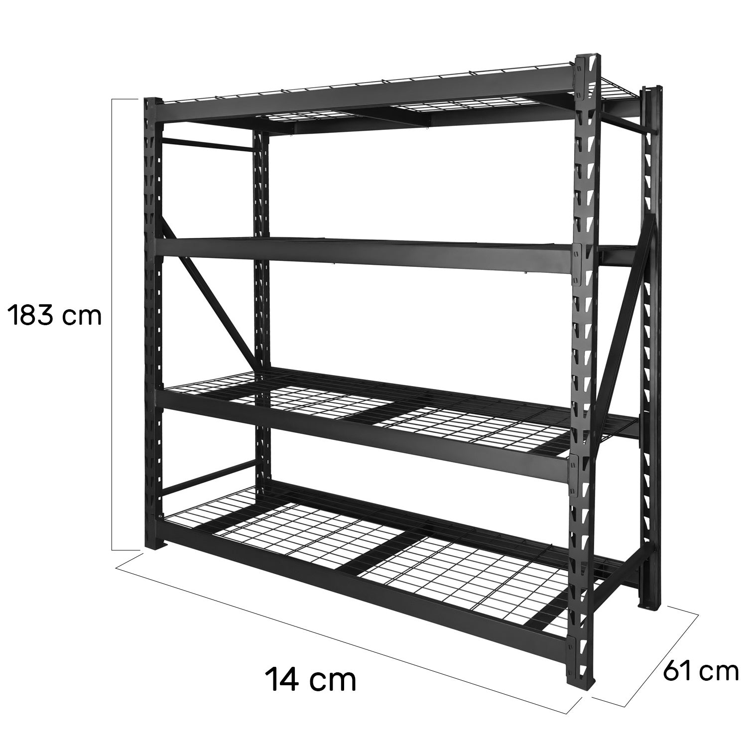 Rack Estante Anaquel Acero Industrial 2.1 Ton 4 Niveles