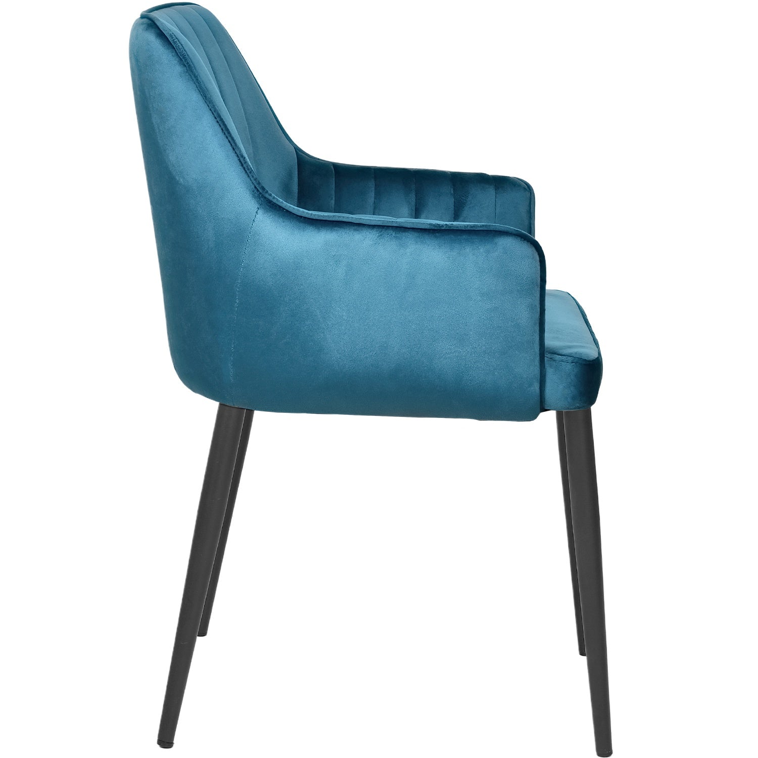 Silla Sillon Comedor Tapizado Terciopelo Moderno Azul