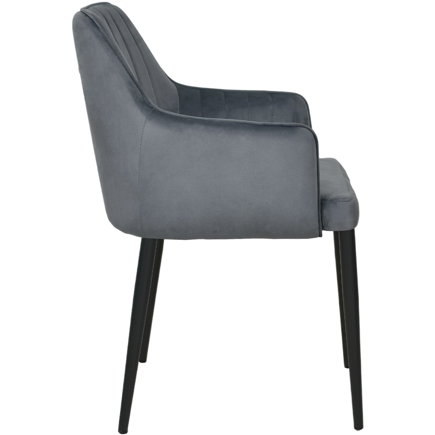 Silla Sillon Comedor Tapizado Terciopelo Moderno Gris
