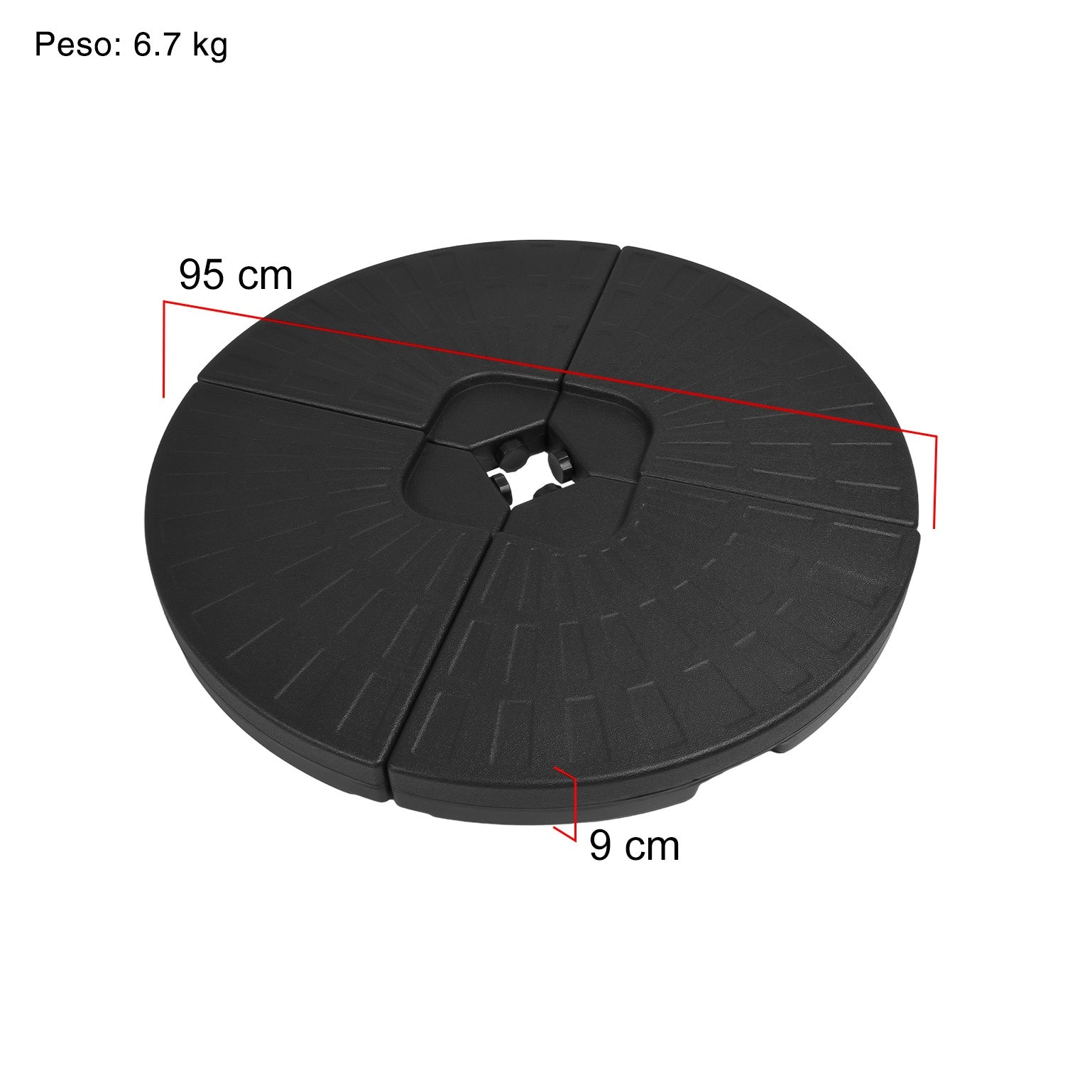 Base Contrapeso Para Sombrilla 2.7m Rellenable Diametro 95cm