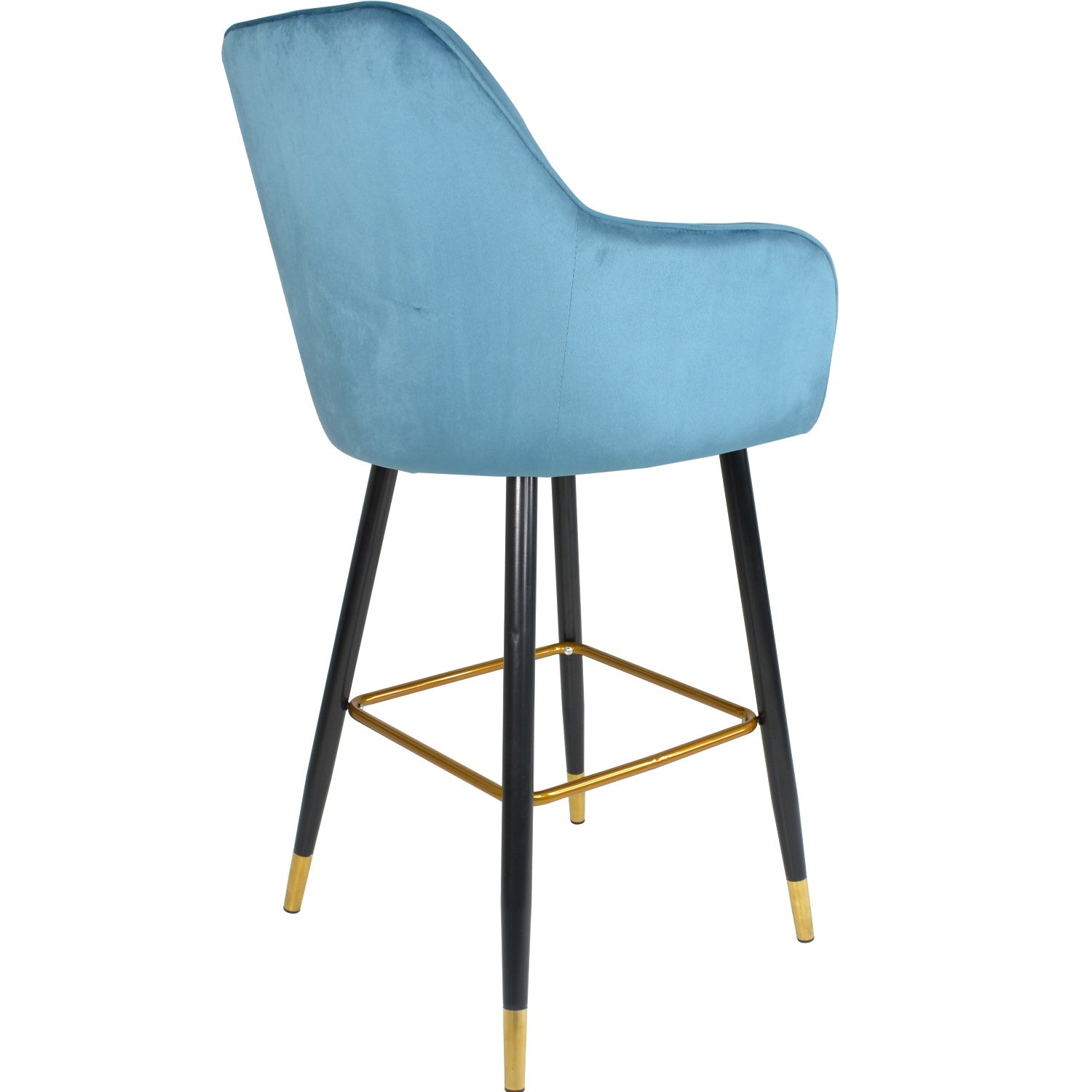 Silla Alta Tapizada Sillon Eames Azul Terciopelo