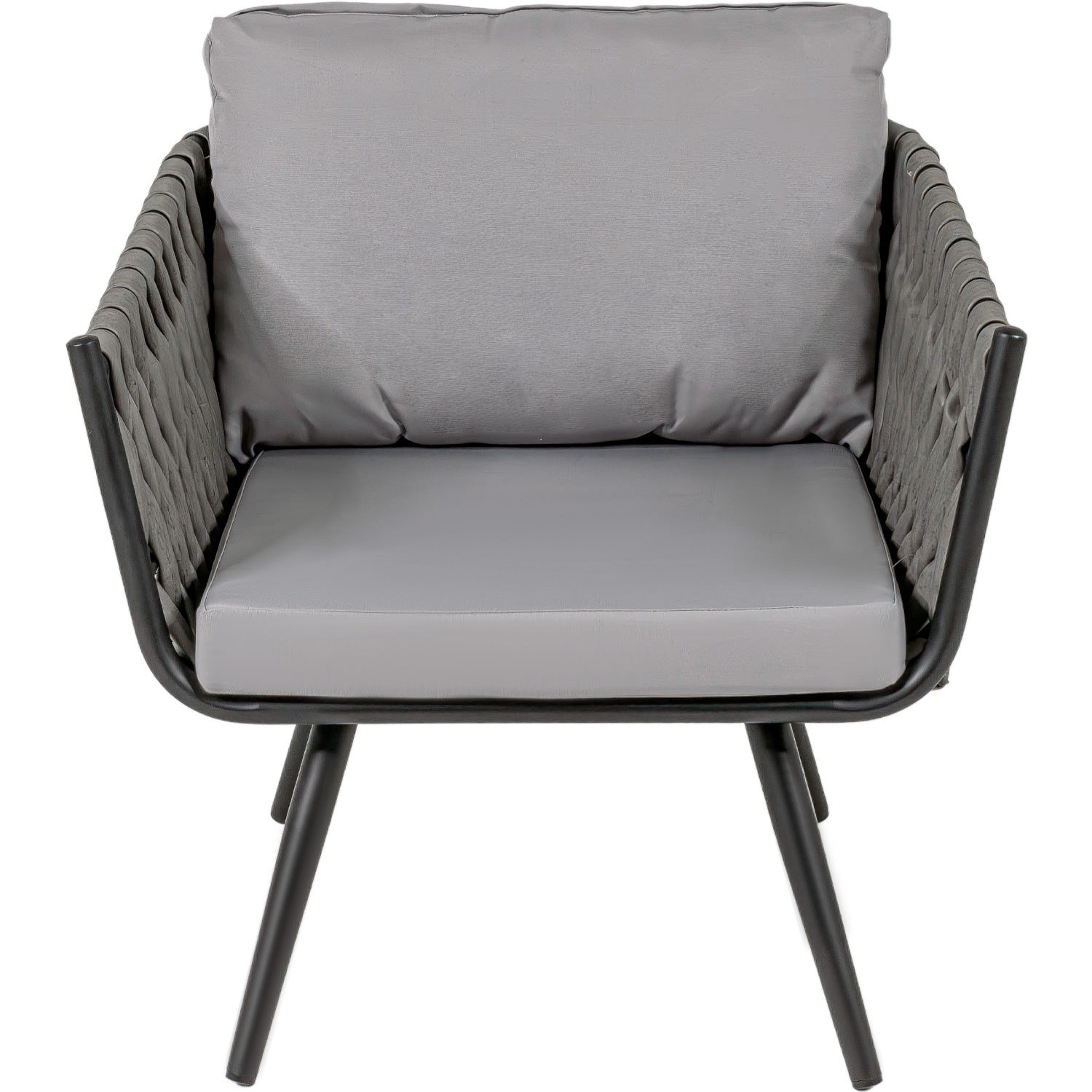 Sala Exterior Tejida Rattan Jardin Patio Terraza 4 Pz Gris