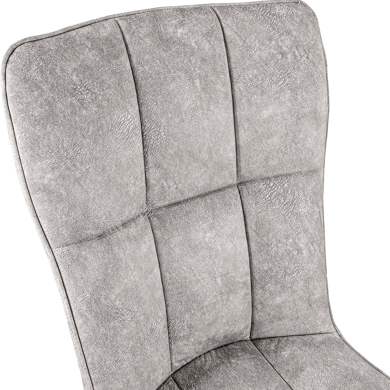 Silla Comedor Alta Vinipiel Moderna Tapizada Estructura de la silla Negro Asiento Gris
