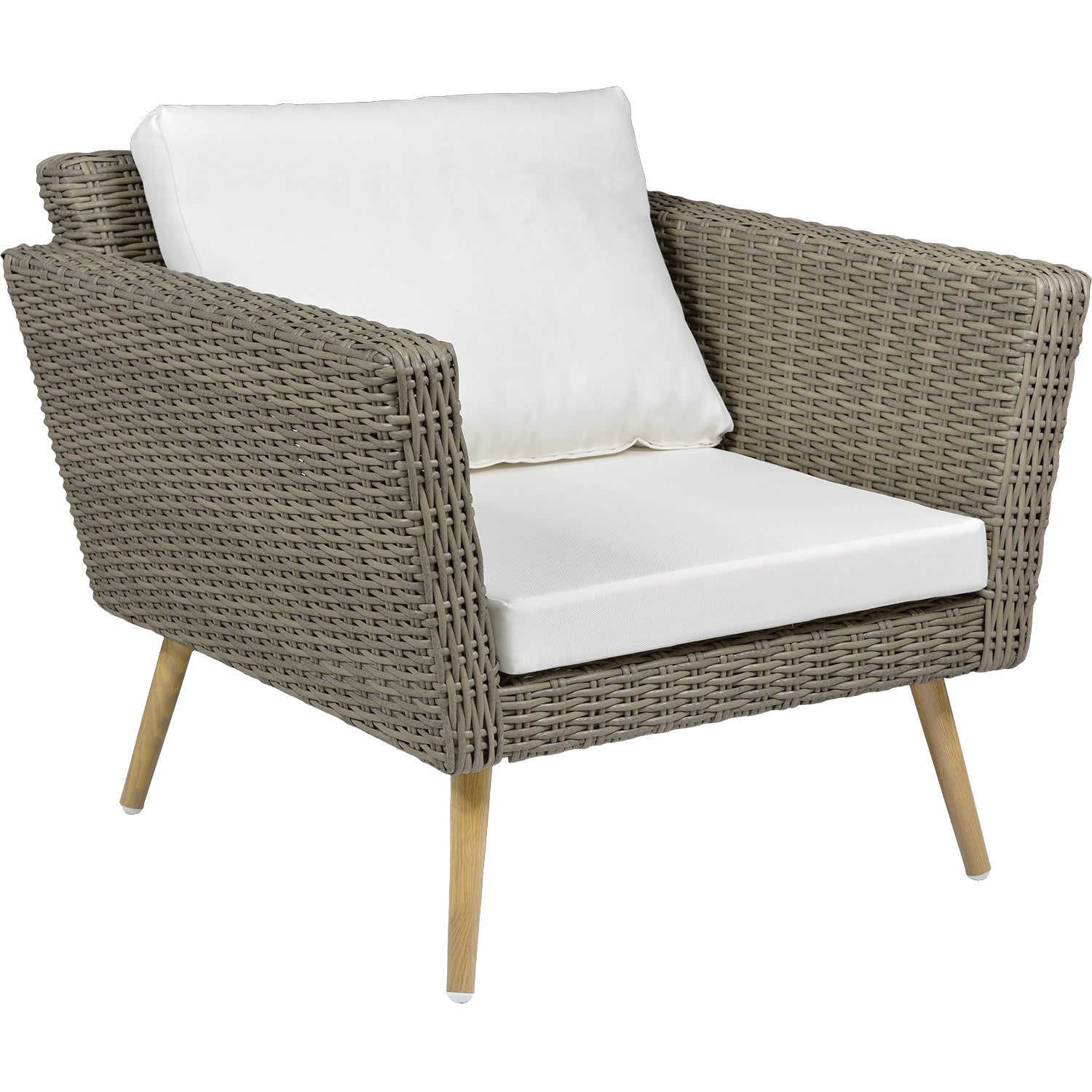Sala Exterior 4pzs Tipo Rattan Patio Terraza Jardin Beige