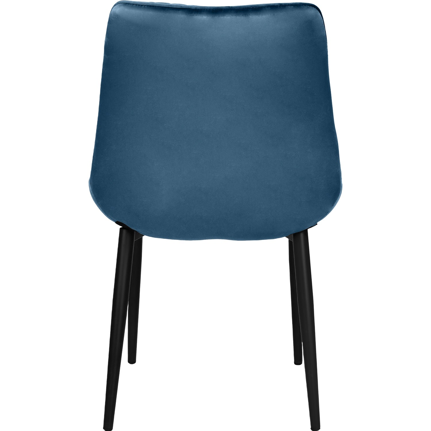 Silla Tapizada Terciopelo Elegantes Comedor Moderna Estructura De La Silla Negro Asiento Azul Oscuro