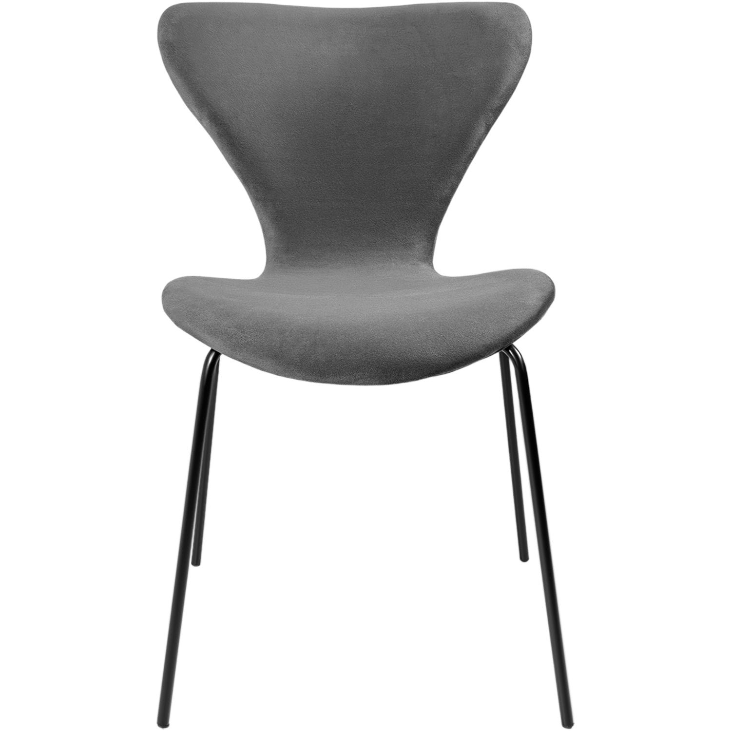 Silla Tapizada Terciopelo Comedor Minimalista Gris Oscuro
