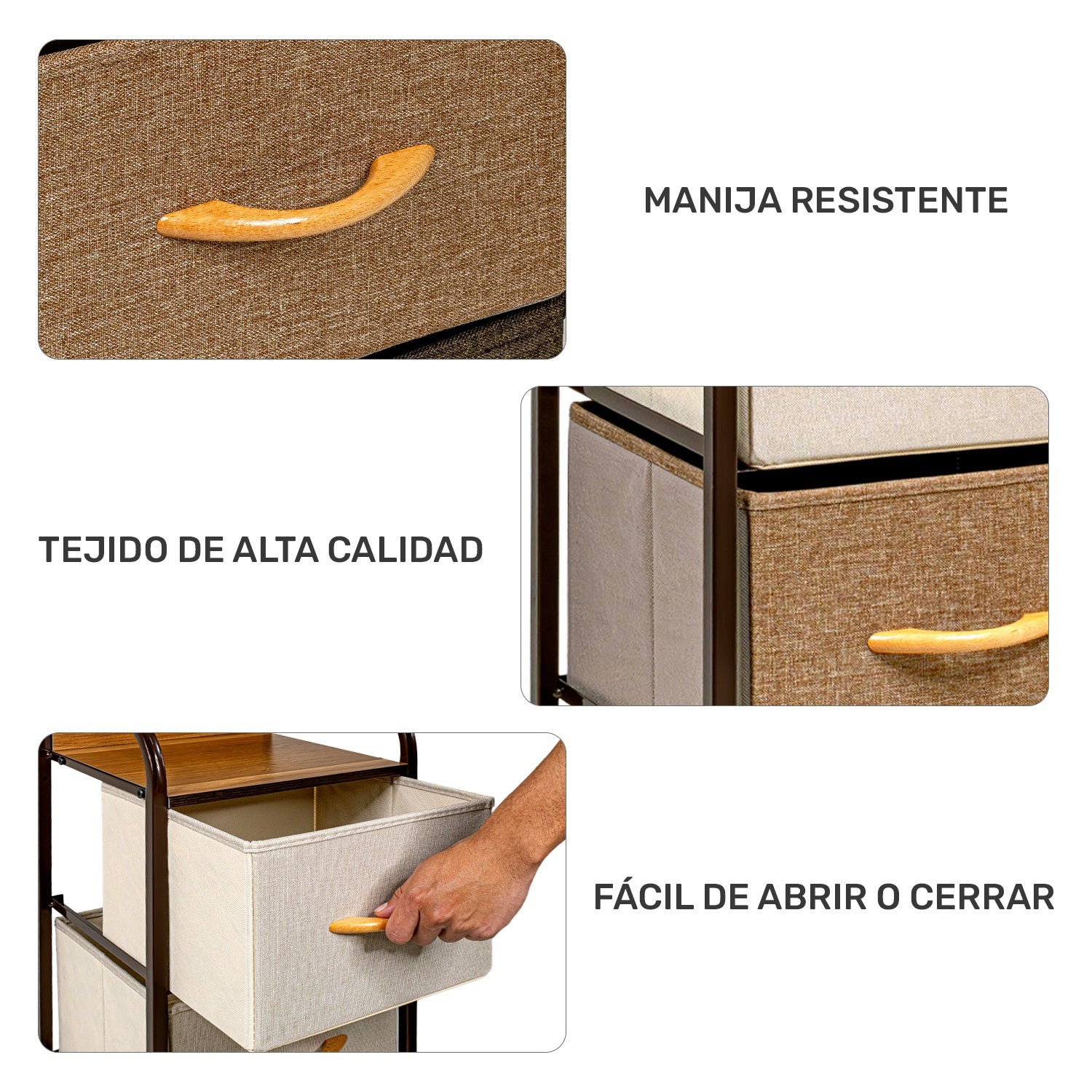 Mueble Buro Torre Mueble Moderno Organizador 4 Cajones Tela