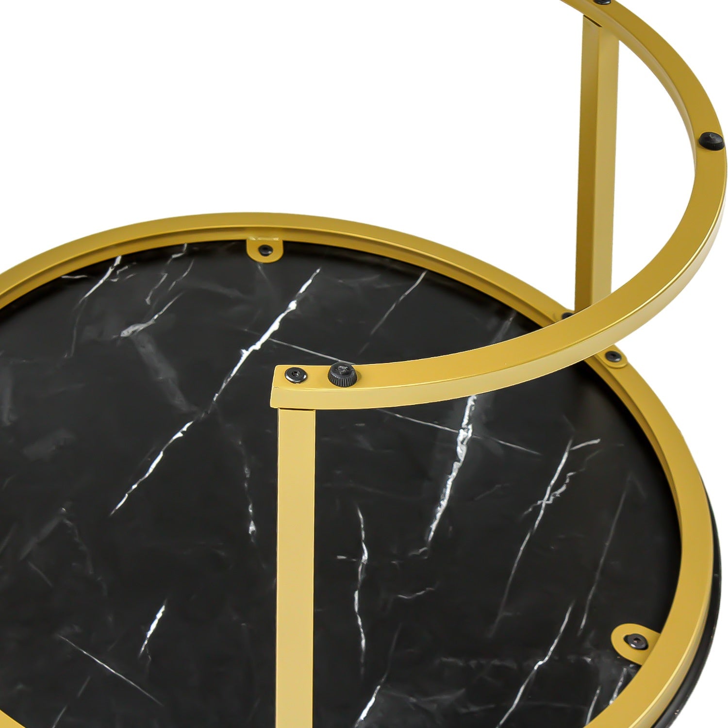 Set 2 Mesas De Centro Redondas Color Negro 45cm Y 60cm