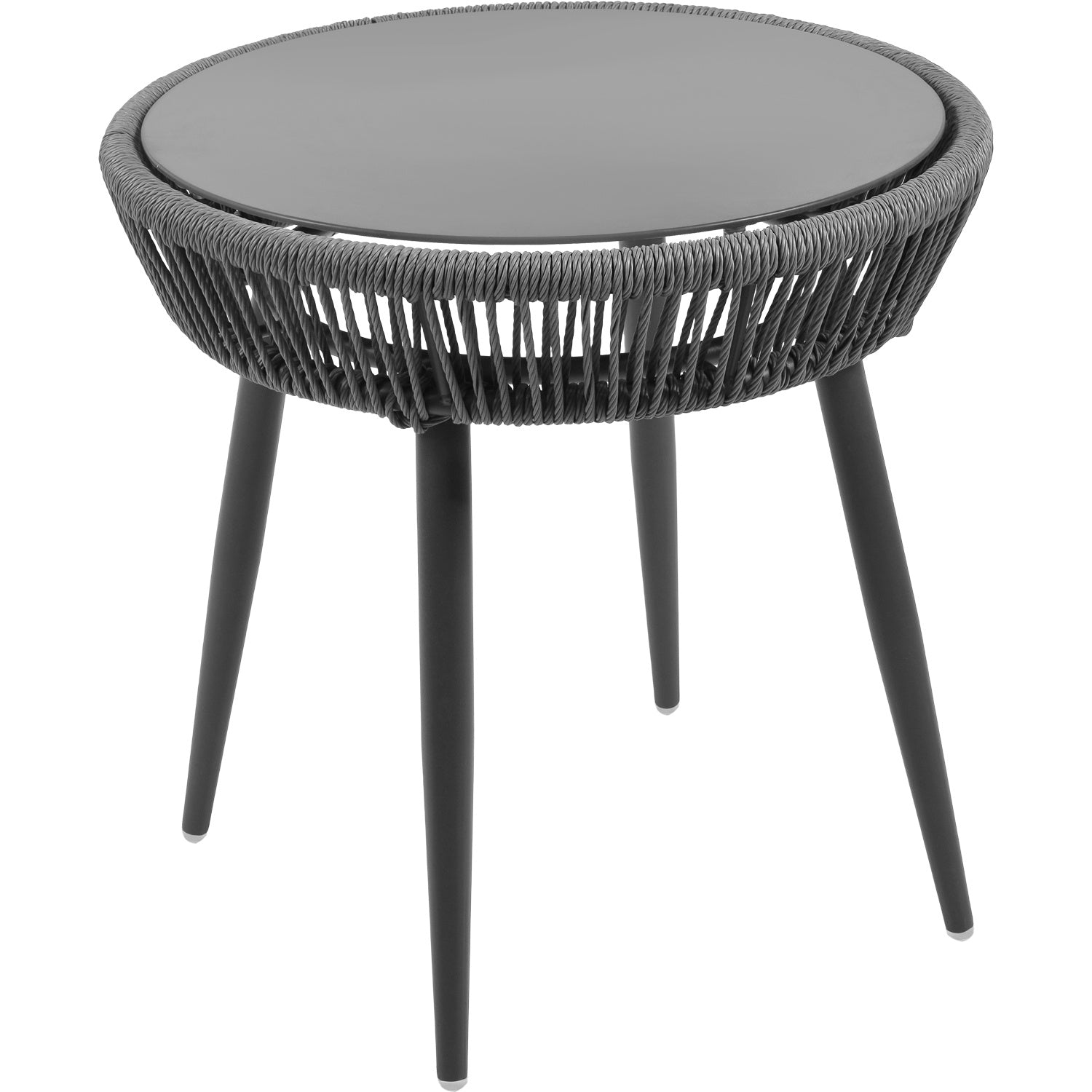 Sillas Tejidas Terraza Exterior Modernas Mesa Cristal 3pzs