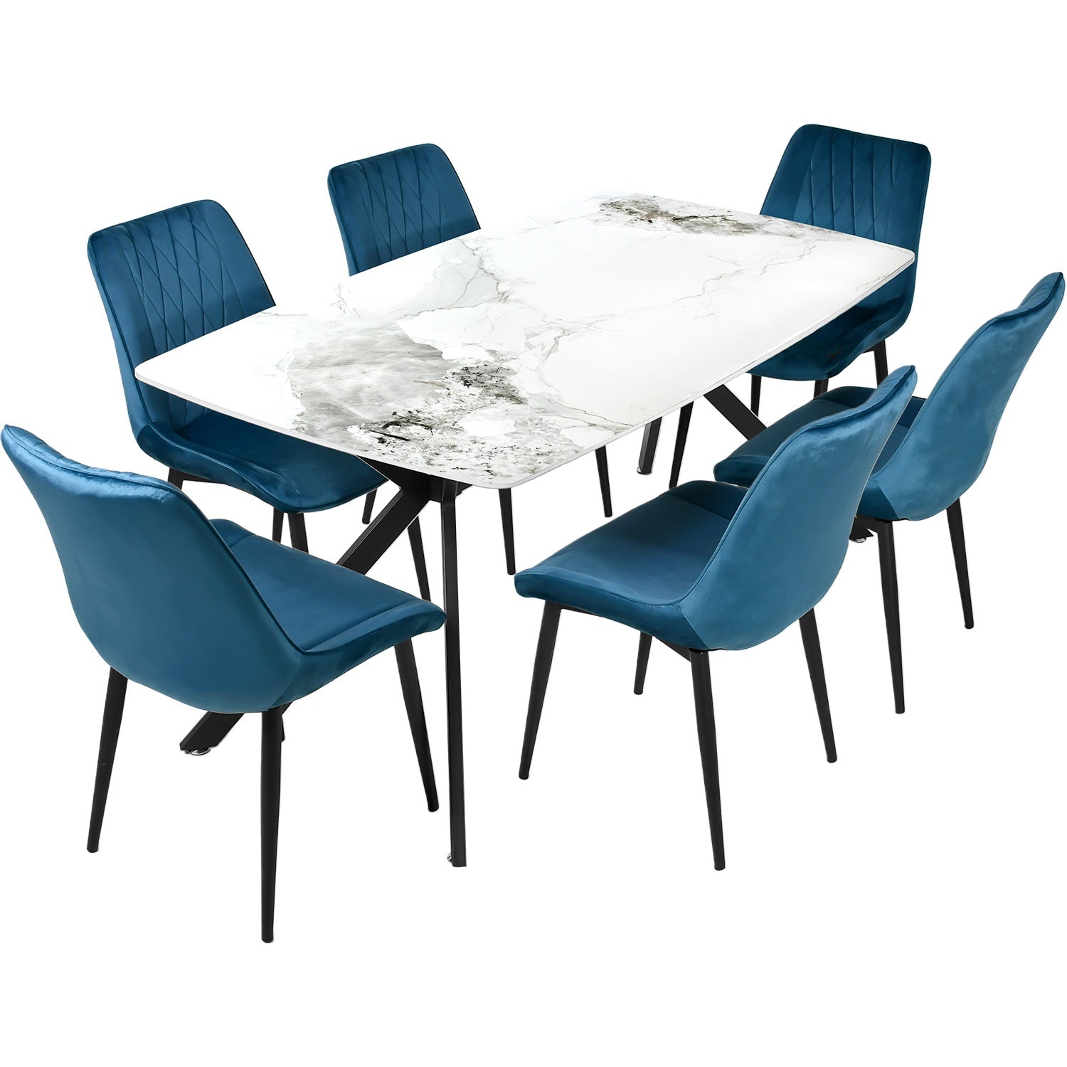Mesa Comedor 6 Pers Marmol Granito Lujo Premium 162x90x74