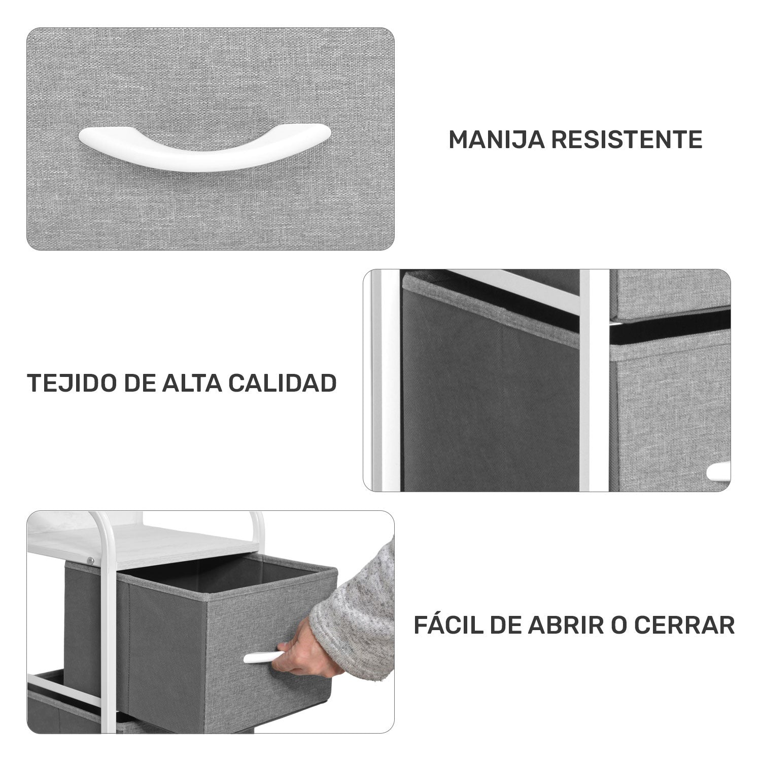 Mueble Buro Torre Mueble Moderno Organizador 4 Cajones Tela