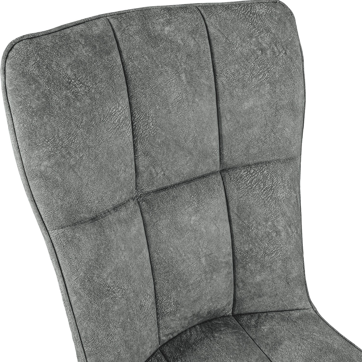 Silla Comedor Alta Vinipiel Moderna Tapizada Estructura De La Silla Negro Asiento Gris Oscuro