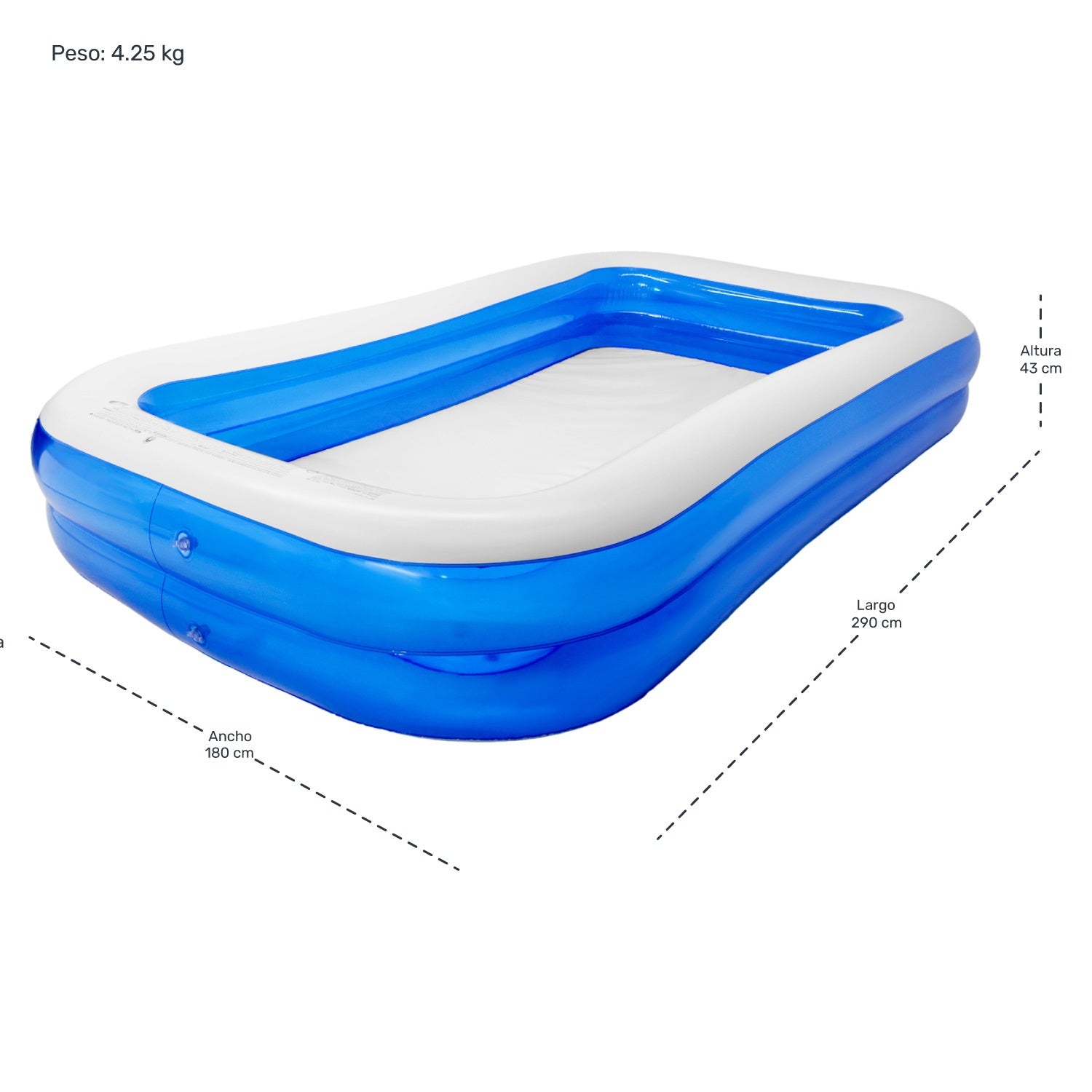 Alberca Inflable Rectangular Familiar 990l 290x180x43cm