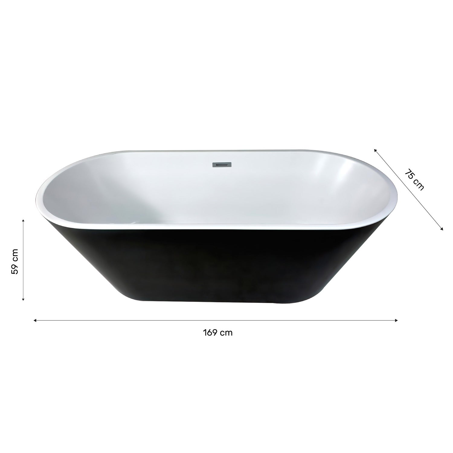 Tina Baño Lujo 2 Personas Fibra De Vidrio 169 X 75.5 X 59 Cm