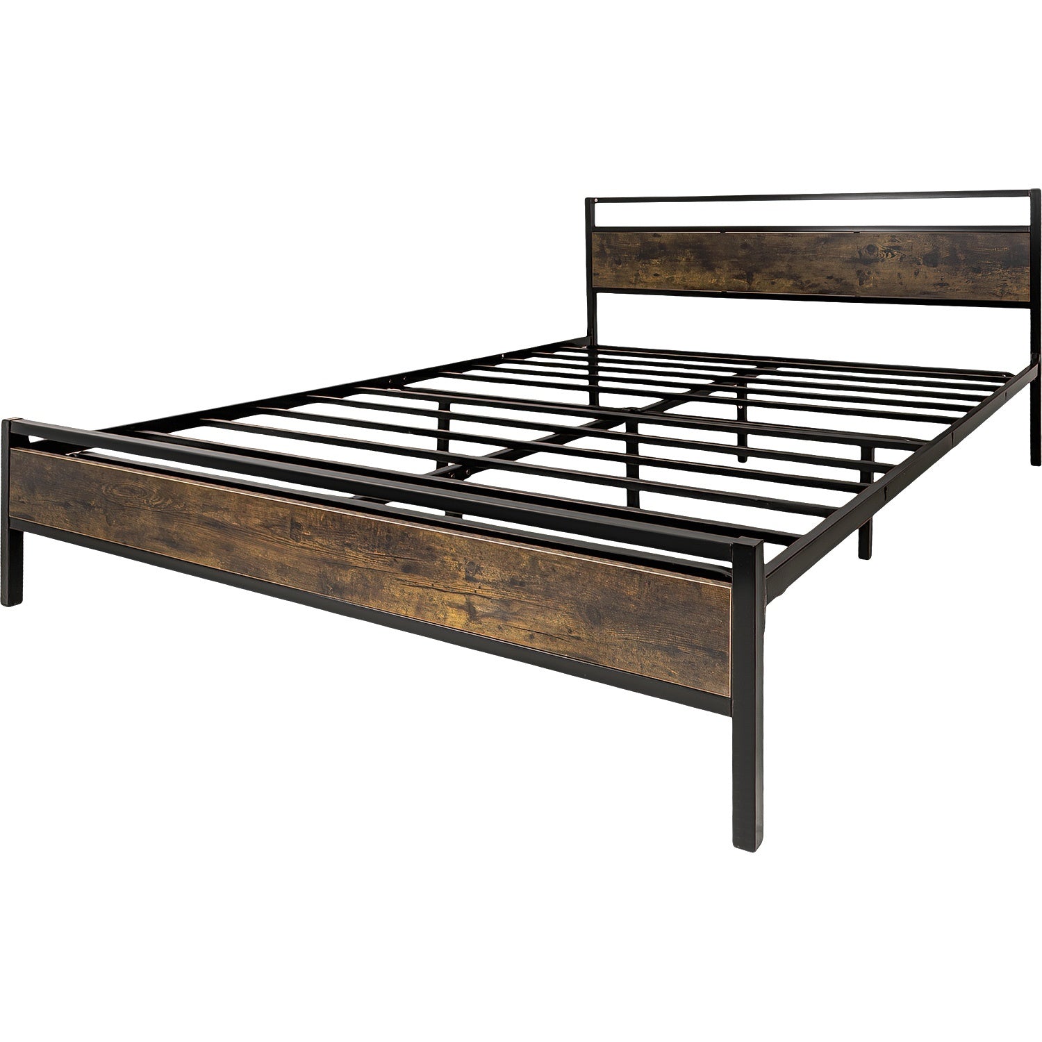 Base Cama Queen Country Tipo Madera Moderna Metal Acero