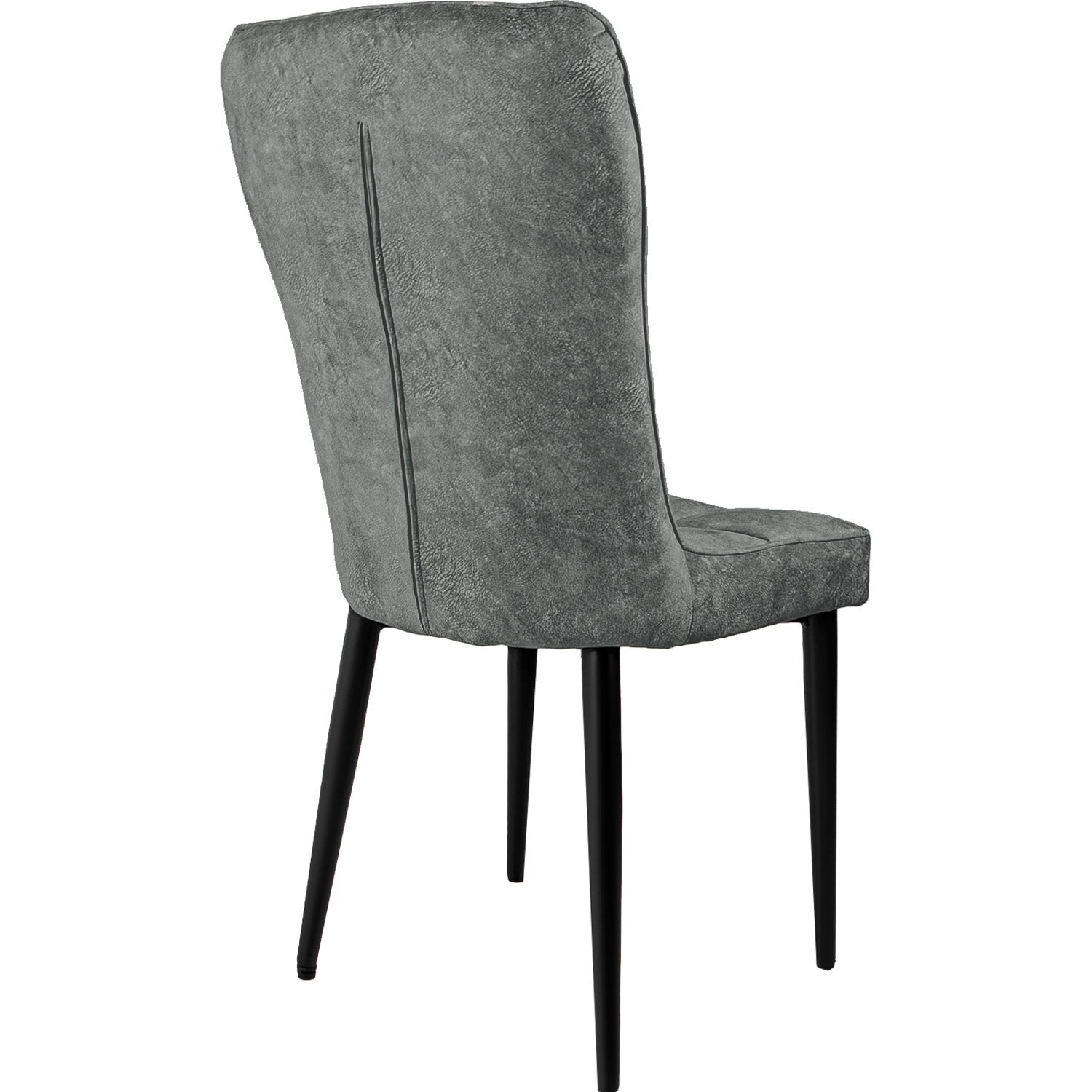 Silla Comedor Alta Vinipiel Moderna Tapizada Estructura De La Silla Negro Asiento Gris Oscuro