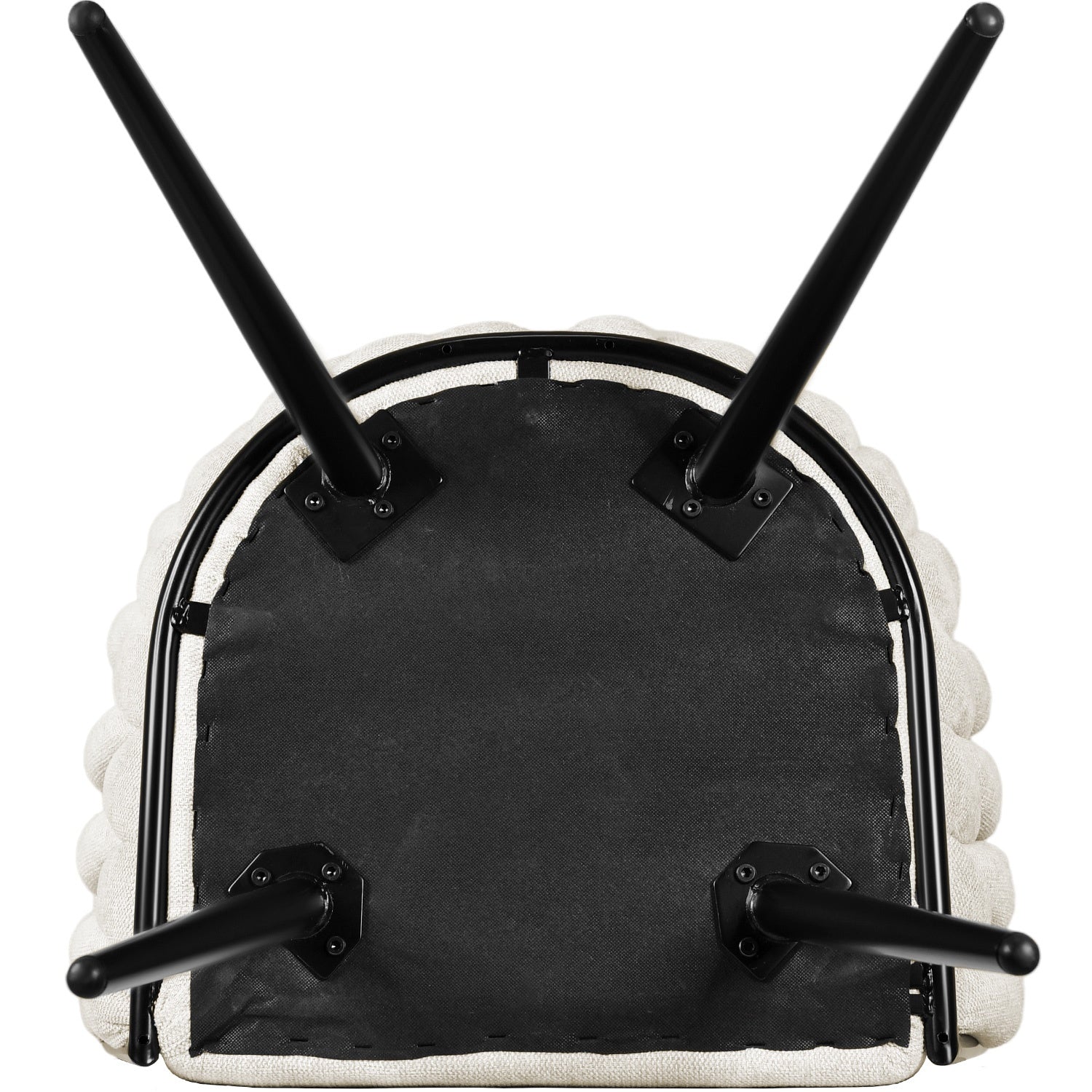 Silla Comedor Patron Tejido Elegante Moderno Estructura De La Silla Negro Asiento Beige