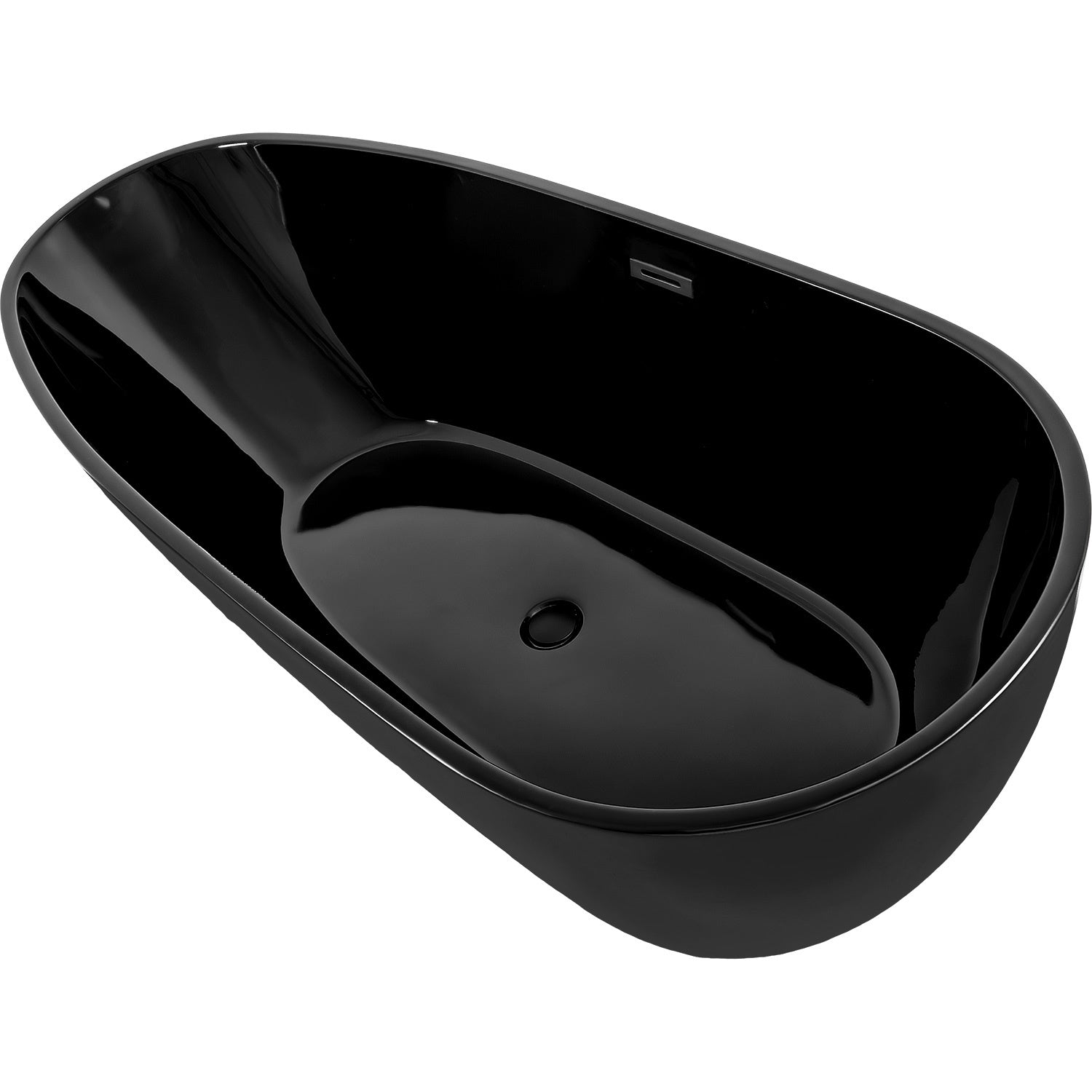 Tina Baño Bañera Fibra Vidrio Lujo Minimalista 283l 169x78 Color Negro