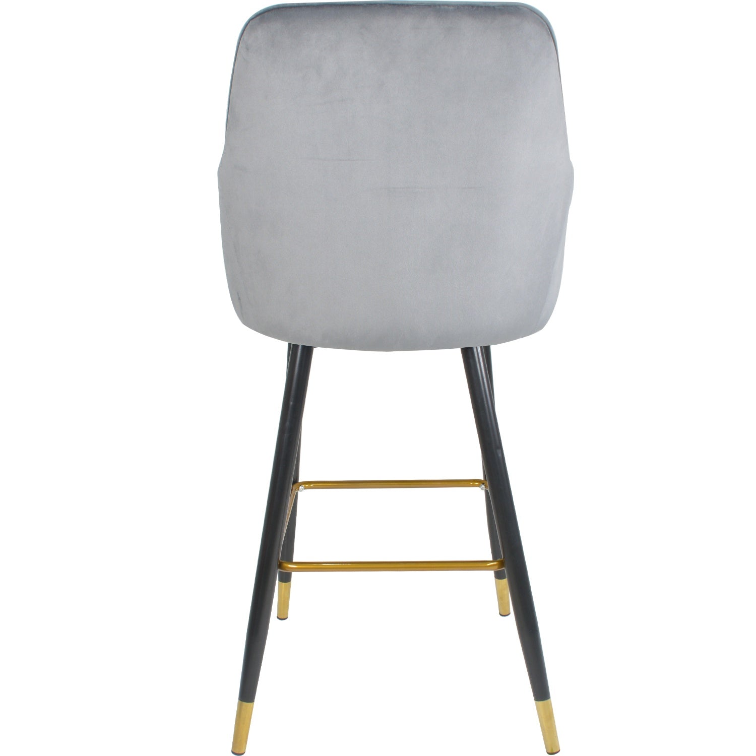 Silla Alta Tapizada Banco Sillon Eames Gris Terciopelo