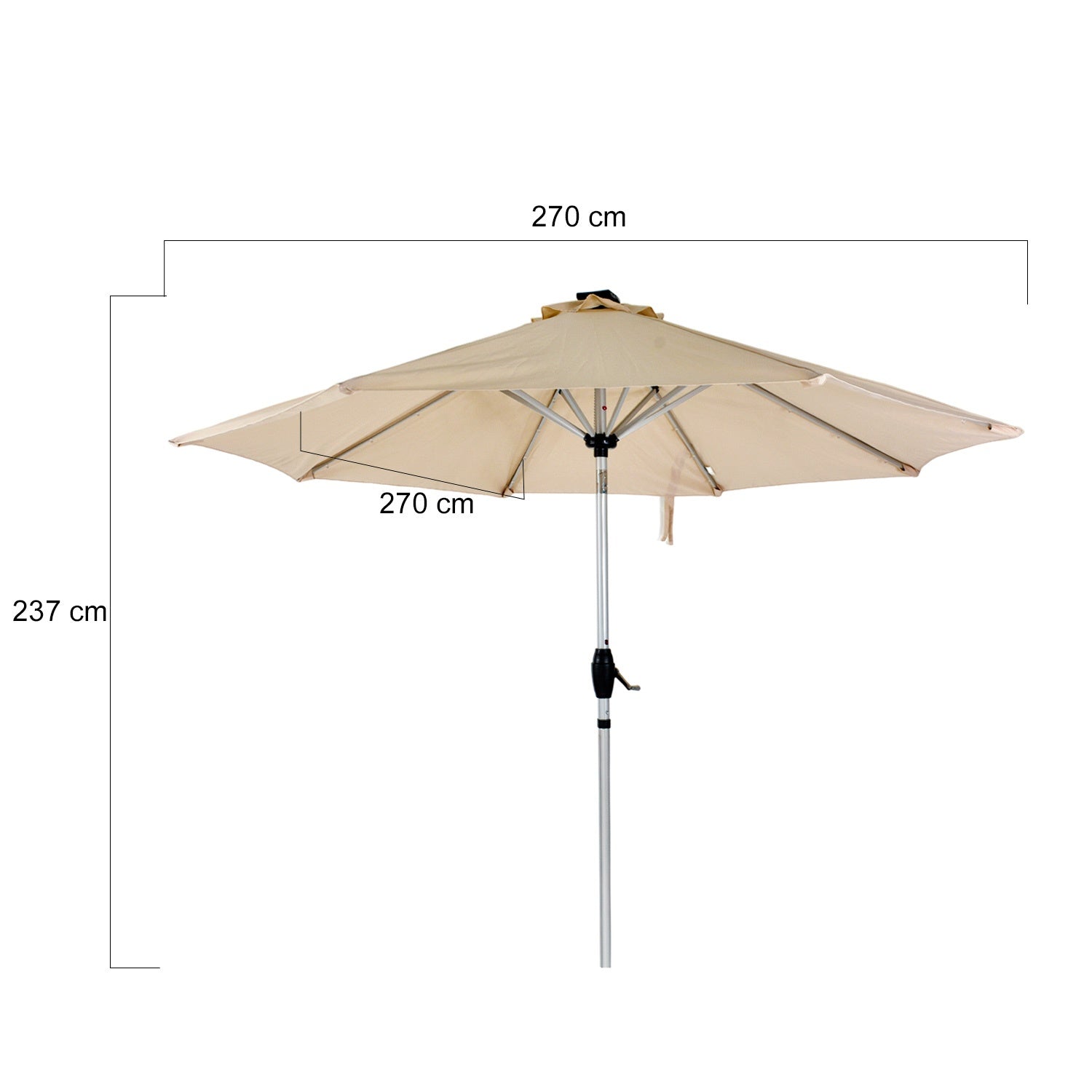 Sombrilla Para Jardin 9ft Con Luces Led Panel Solar