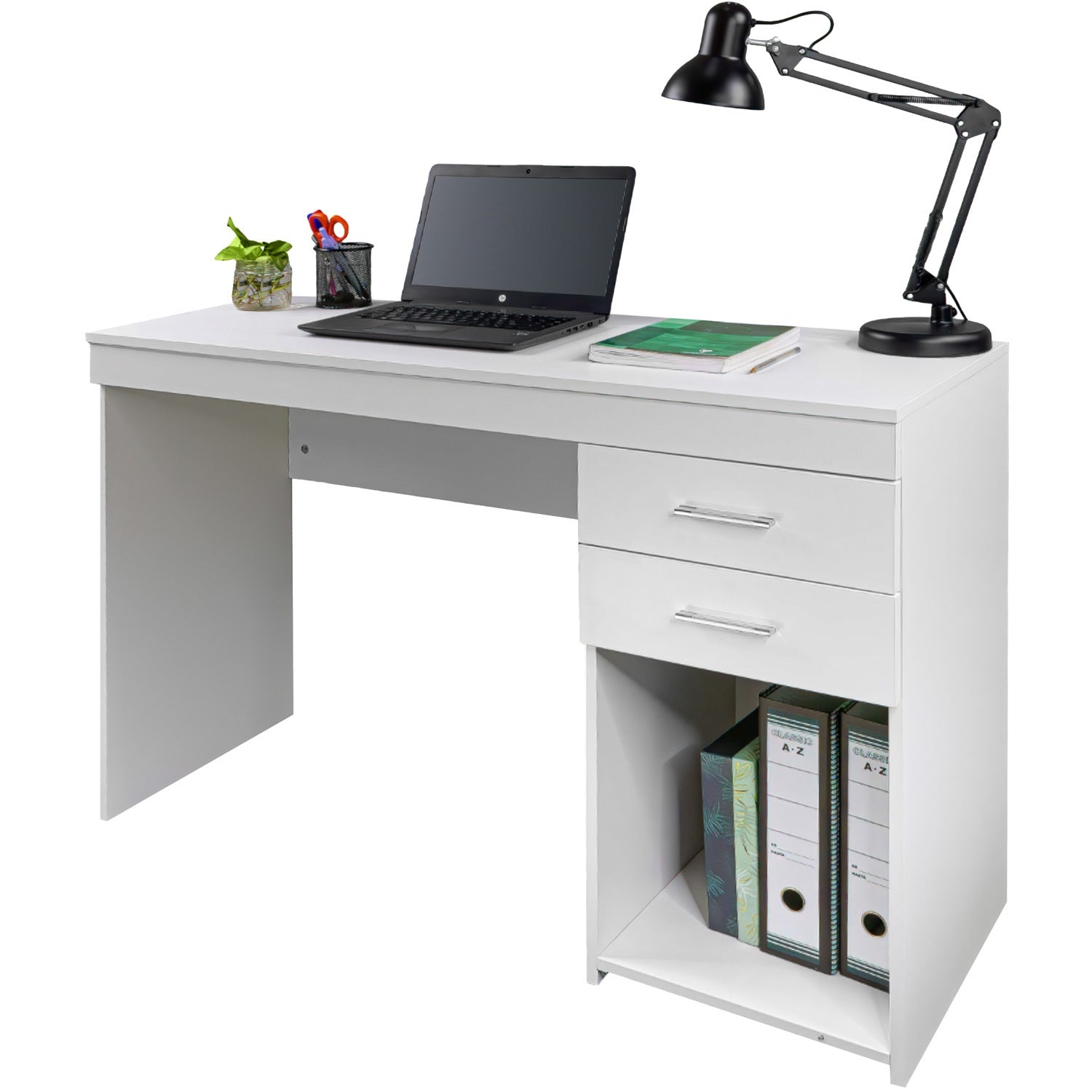 Escritorio Ejecutivo Blanco Moderno Cajonera Doble Oficina