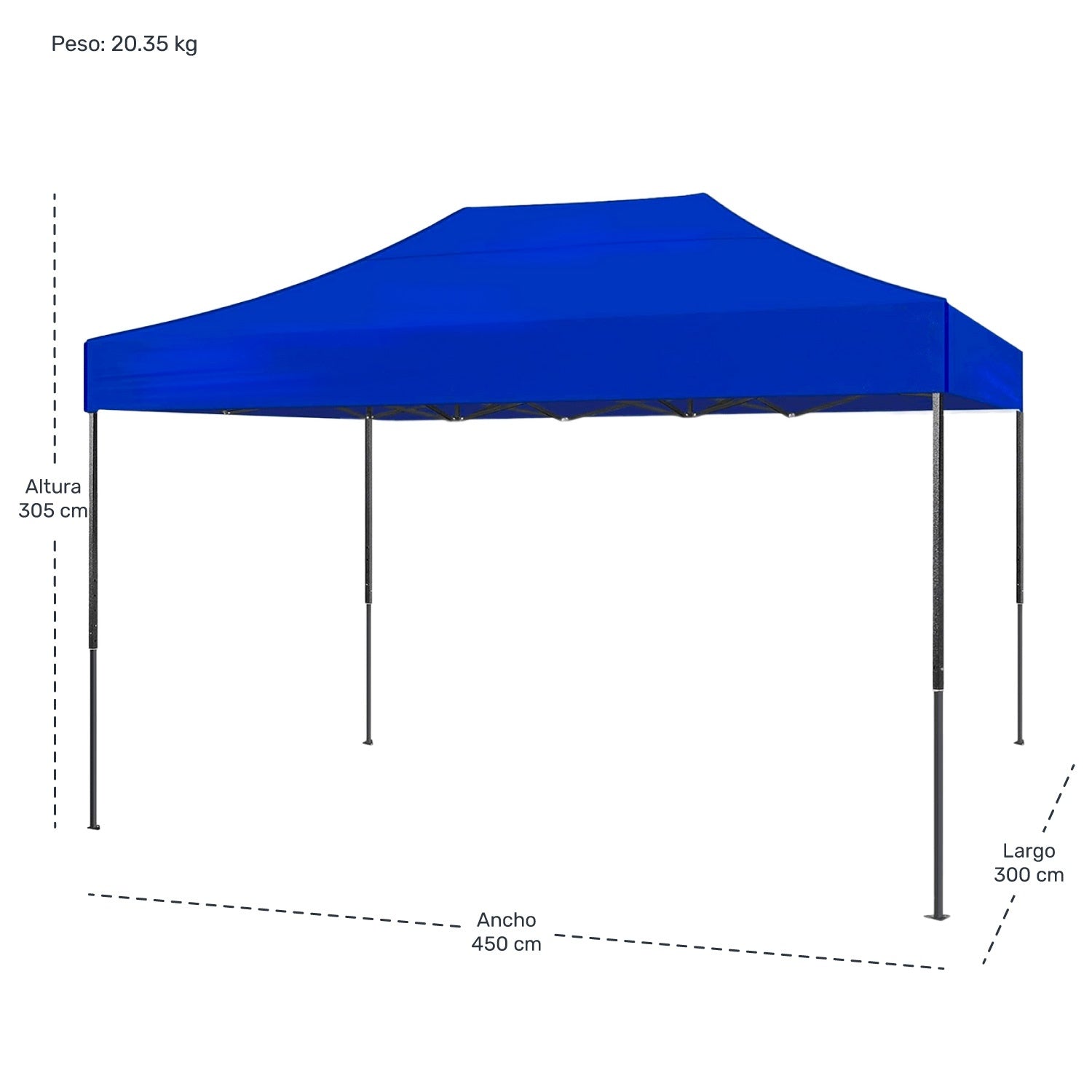 Carpa Toldo 3x4.5 Plegable Con Paredes Impermeable 600d