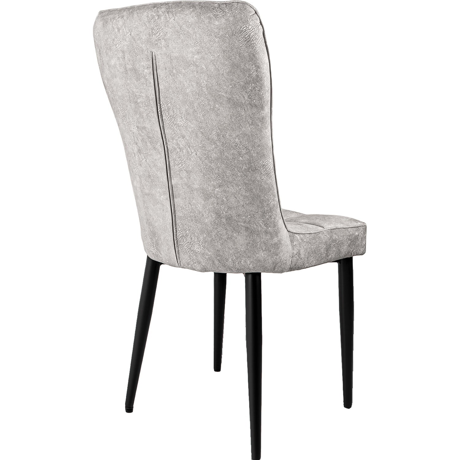 Silla Comedor Alta Vinipiel Moderna Tapizada Estructura de la silla Negro Asiento Gris
