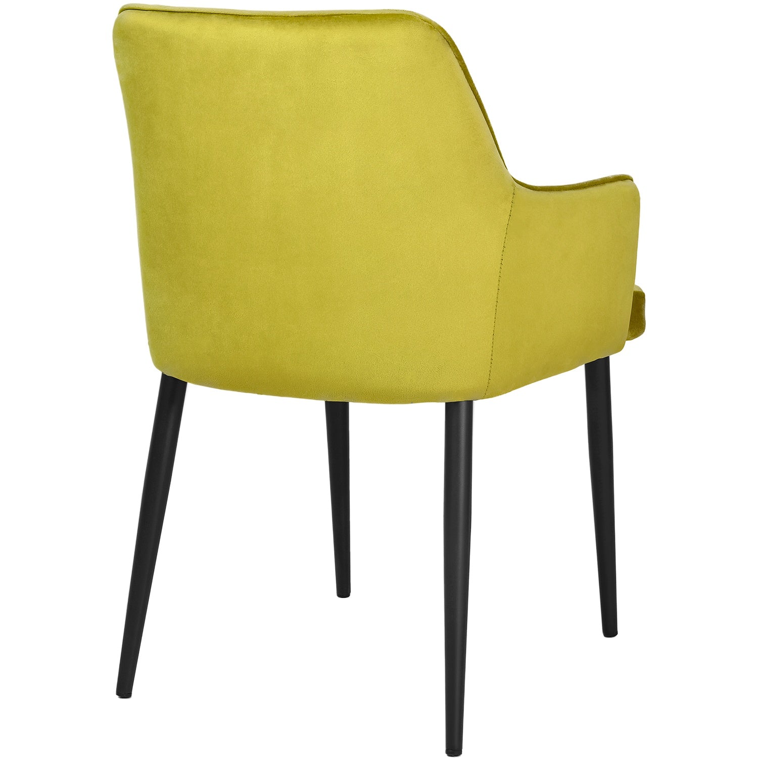 Silla Sillon Comedor Tapizado Terciopelo Moderno Amarillo