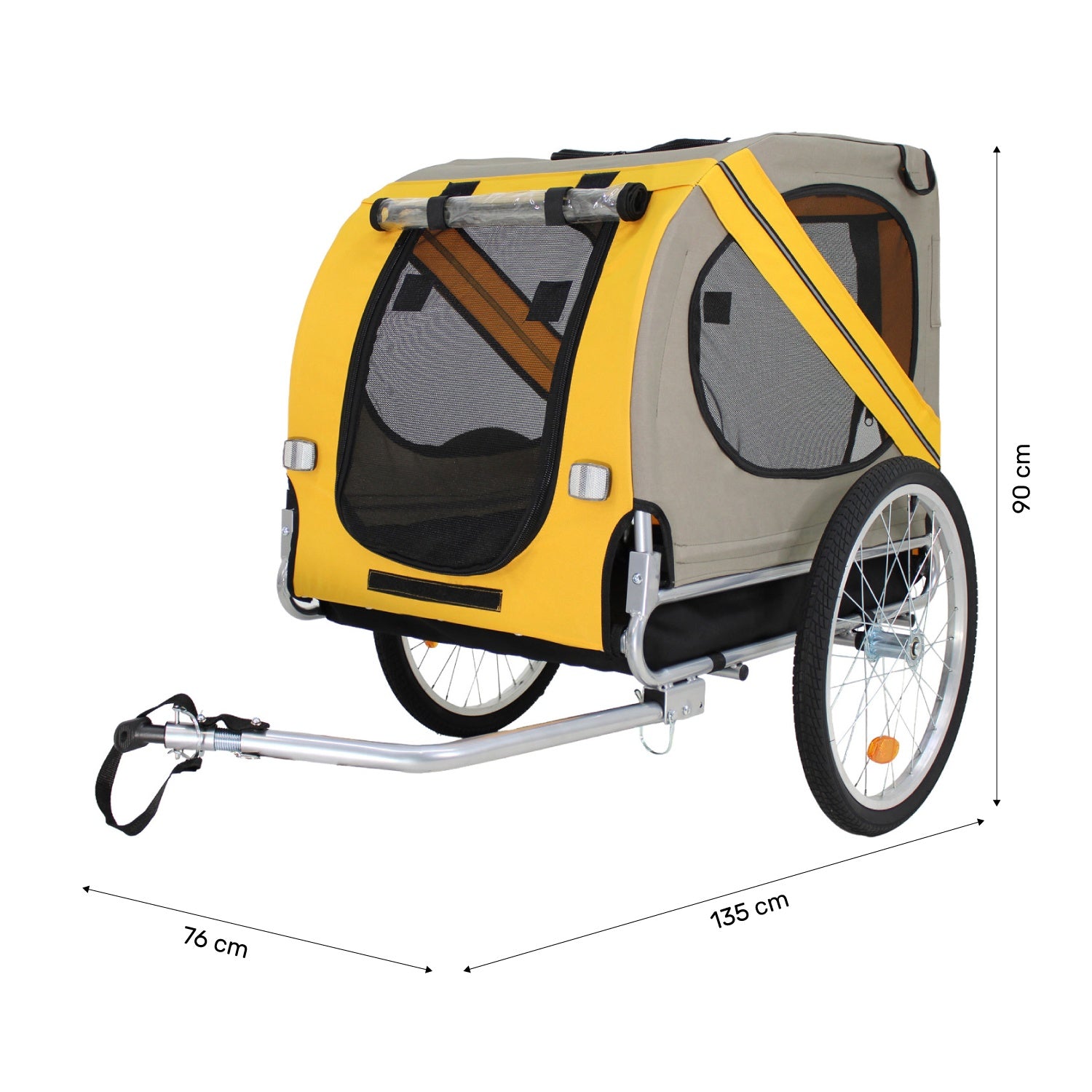 Remolque Carrito Para Bicicleta Niños Infaltil Mascotas 60kg Naranja