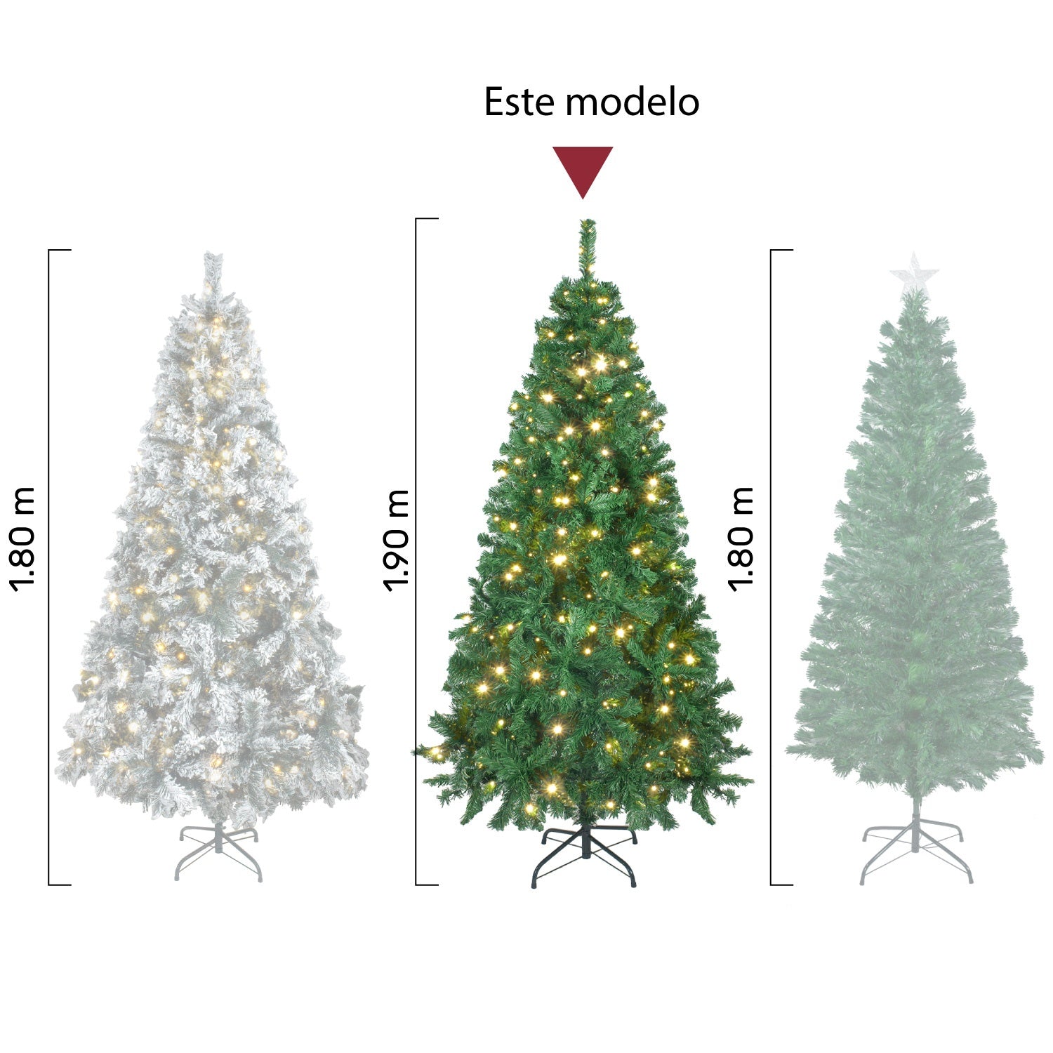 Arbol Navidad Verde 190 Cm Frondoso Luces Led 736 Ramas
