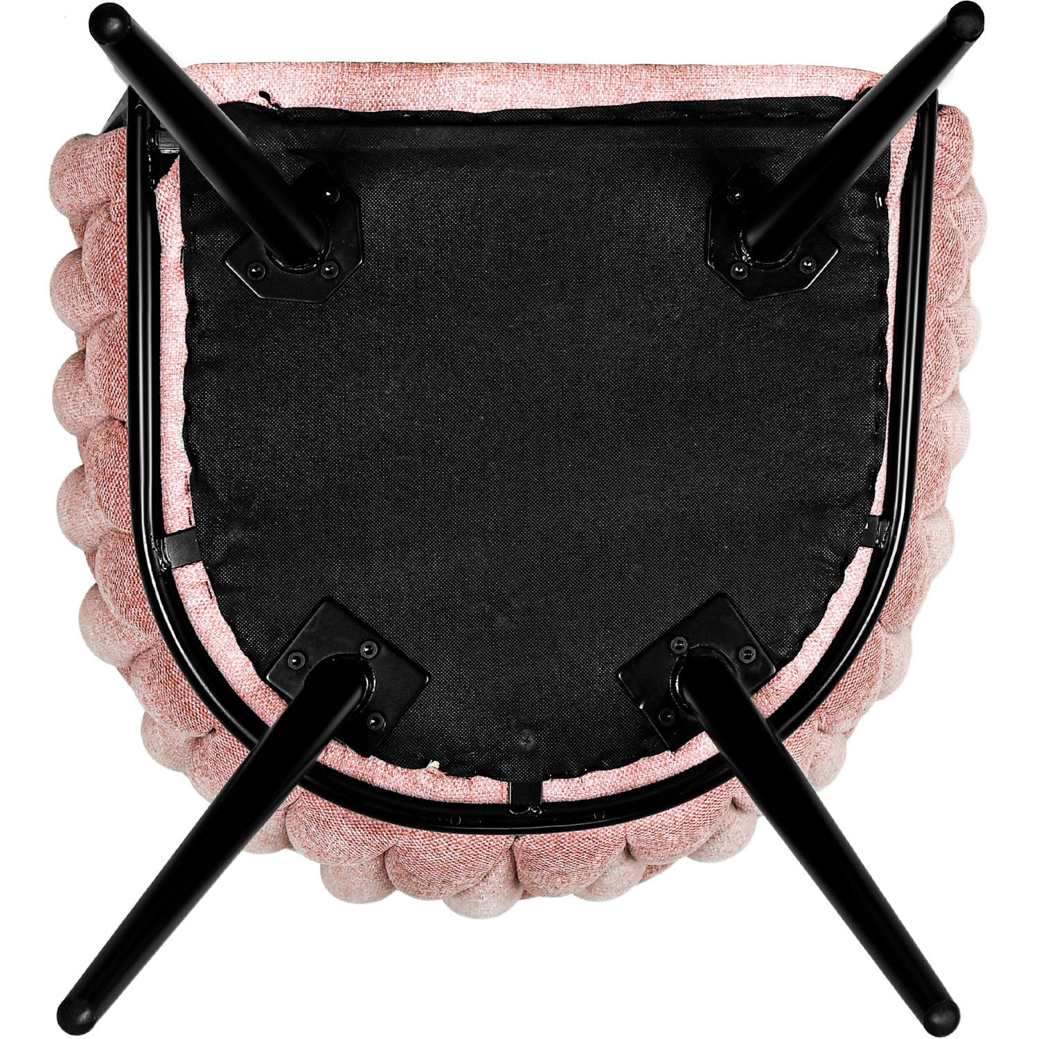 Silla Comedor Patron Tejido Elegante Moderno Estructura De La Silla Negro Asiento Rosa