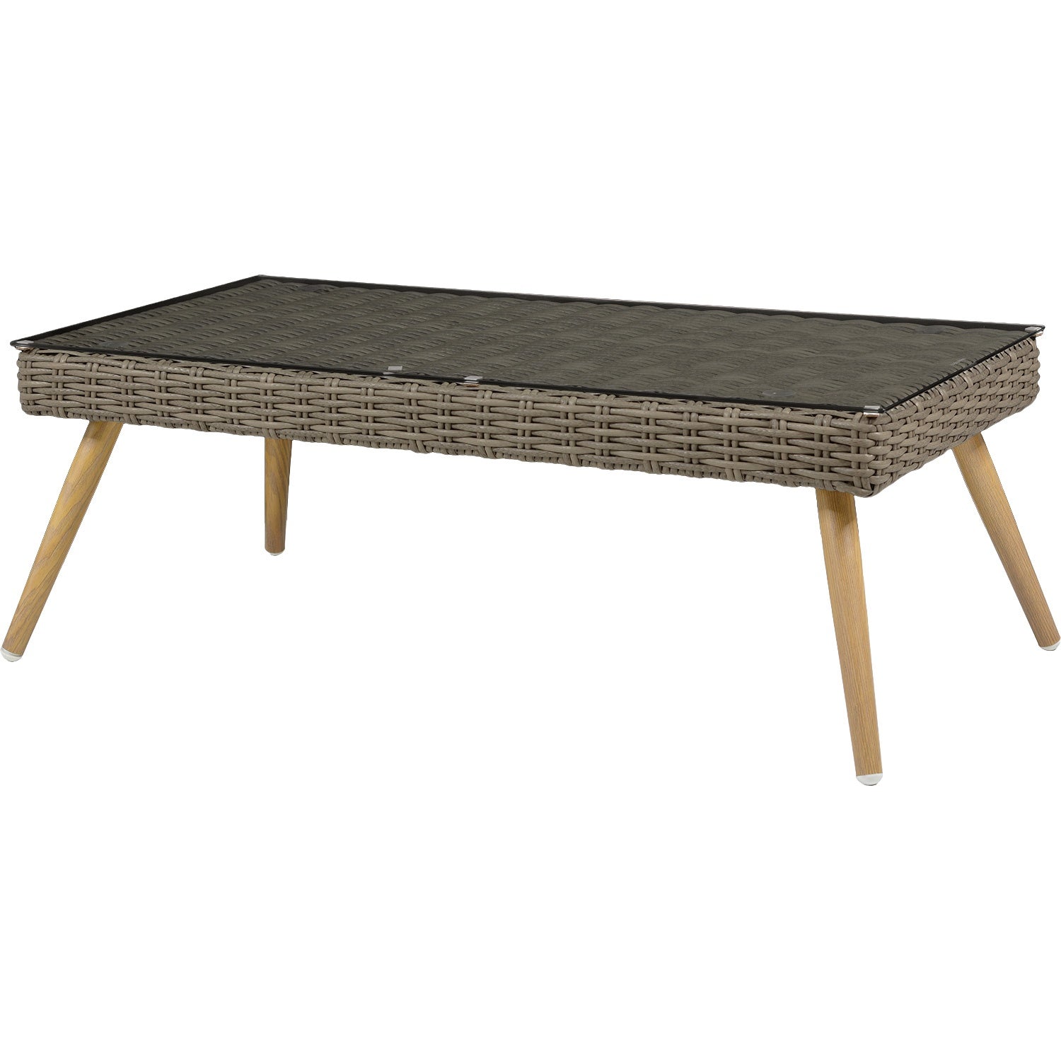 Sala Exterior 4pzs Tipo Rattan Patio Terraza Jardin Beige