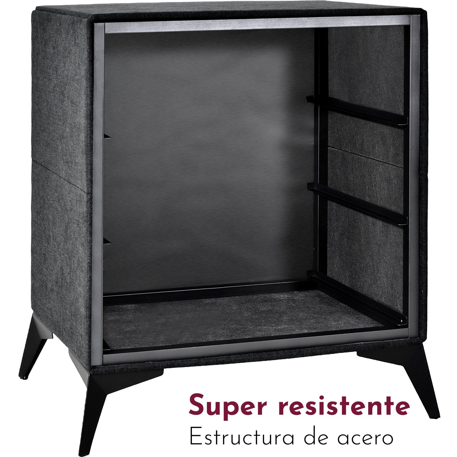 Buro Cajonera 3 Cajones Tela Tejido Comoda Recamara Negro