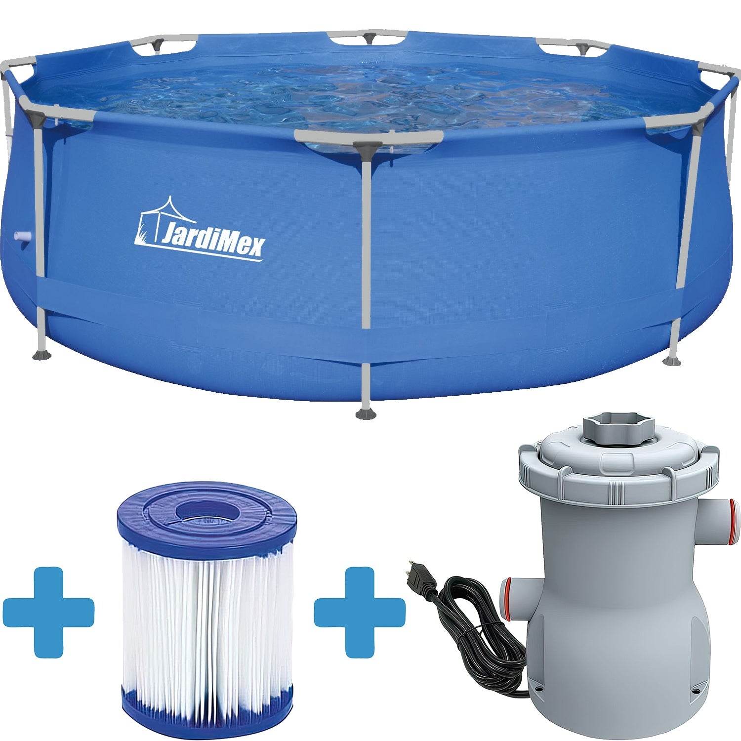 Alberca Estructural Redonda 304cm Diametro 76cm Alto Y Bomba