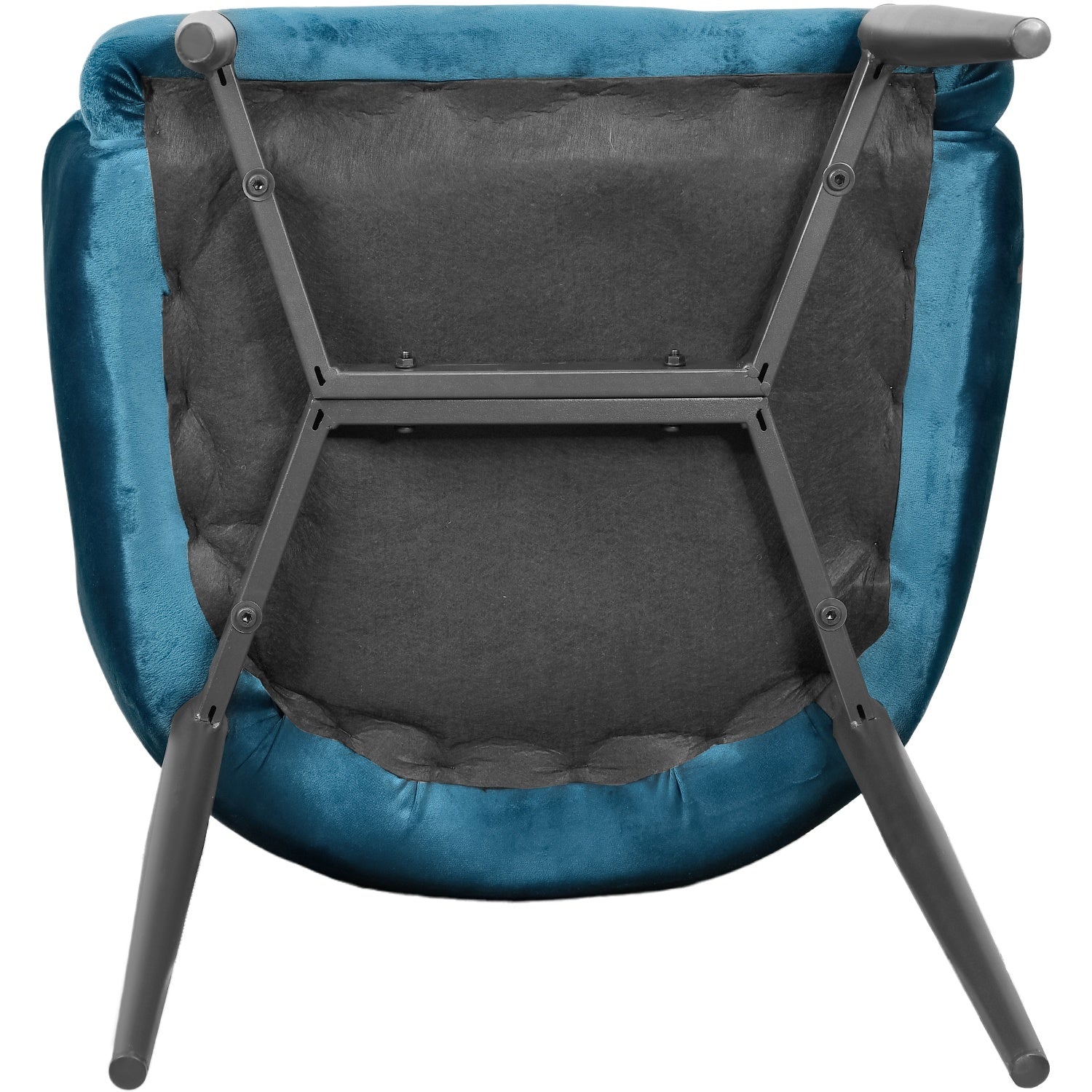 Silla Sillon Comedor Tapizado Terciopelo Moderno Azul