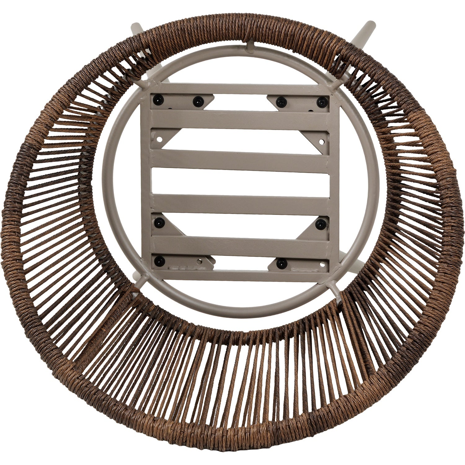 Sillas Tejidas Terraza Exterior Modernas Mesa Cristal 3pzs Beige