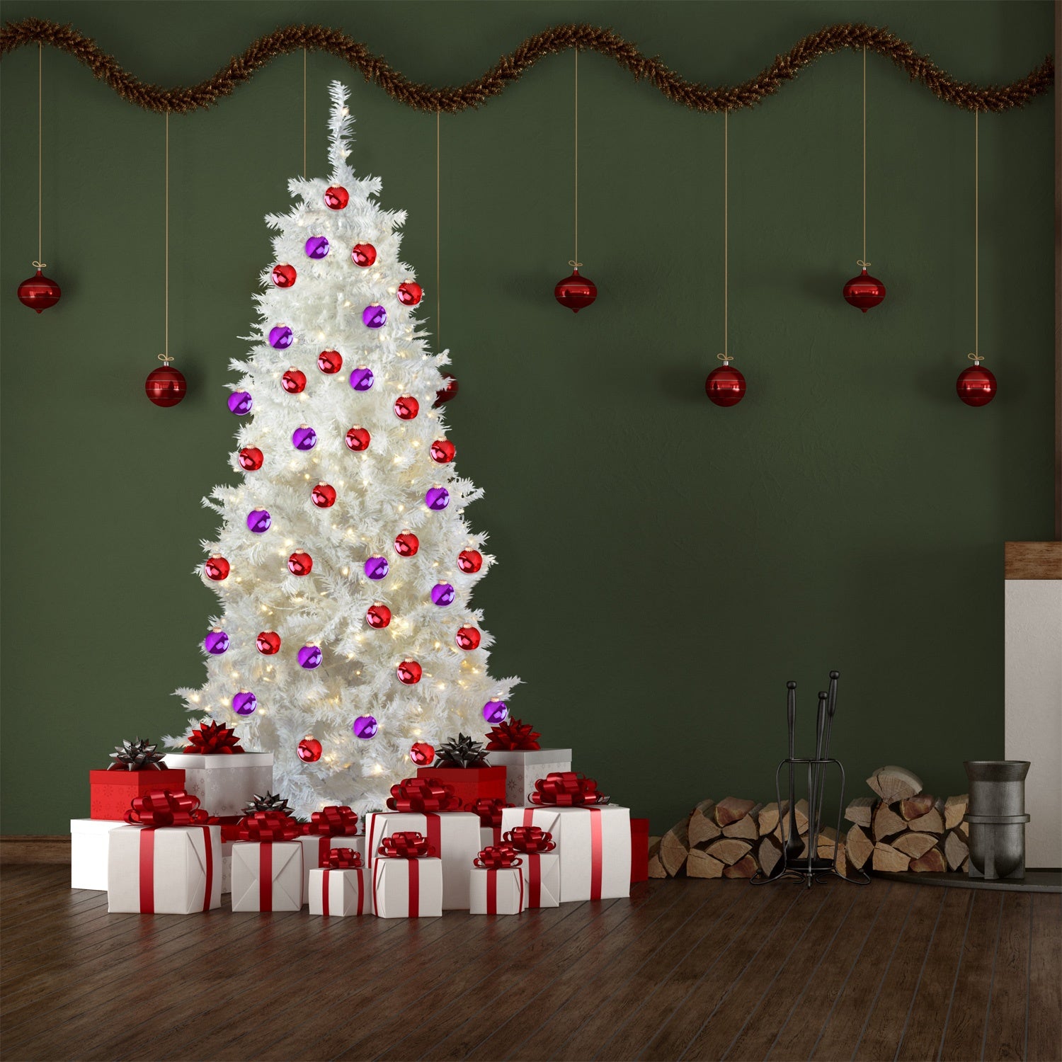 Arbol Navidad Blanco 2.0 Mts Luces Led 600 Ramas Frondoso