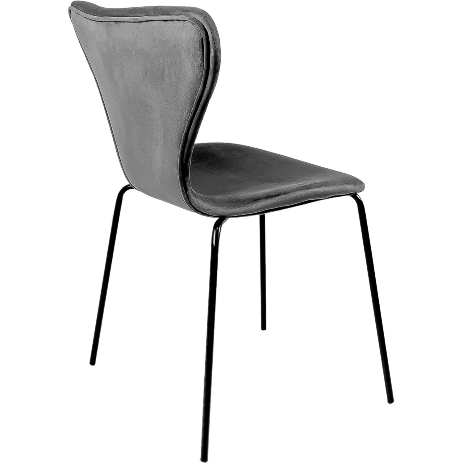 Silla Tapizada Terciopelo Comedor Minimalista Gris Oscuro