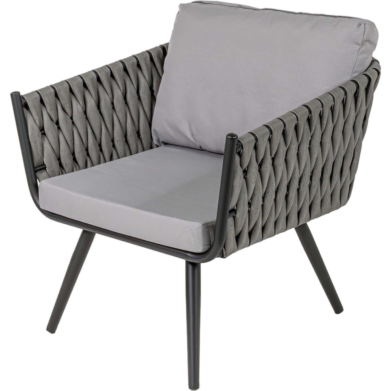 Sala Exterior Tejida Rattan Jardin Patio Terraza 4 Pz Gris