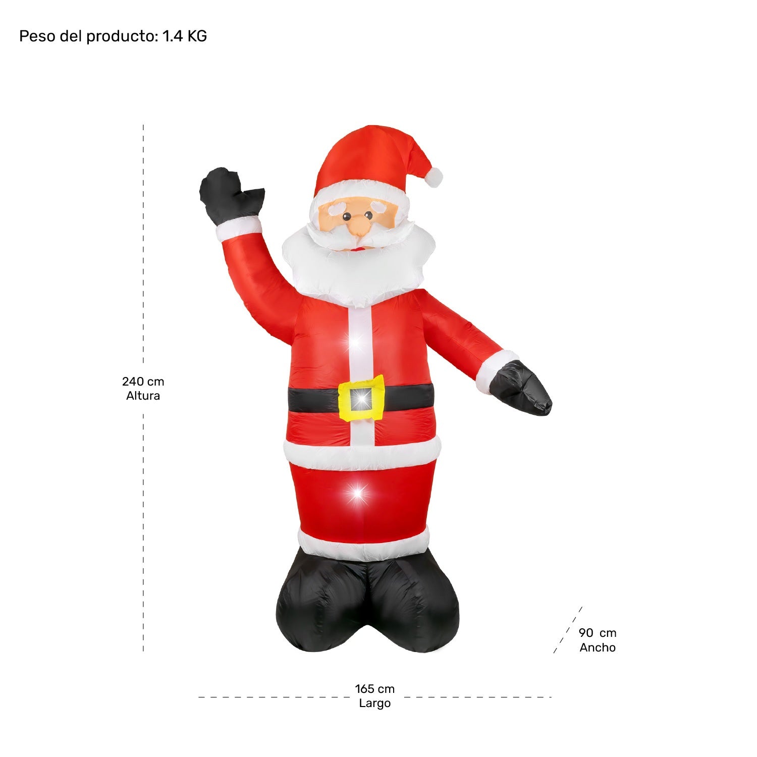 Inflable Navidad Santa Claus Papa Noel 2.4m Decoracion Led