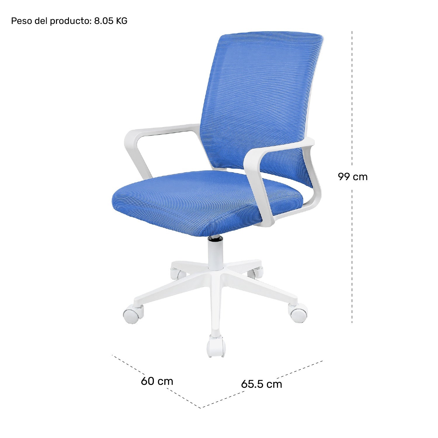 Silla Oficina Ajustable Ergonomica Escritorio Giratoria Azul