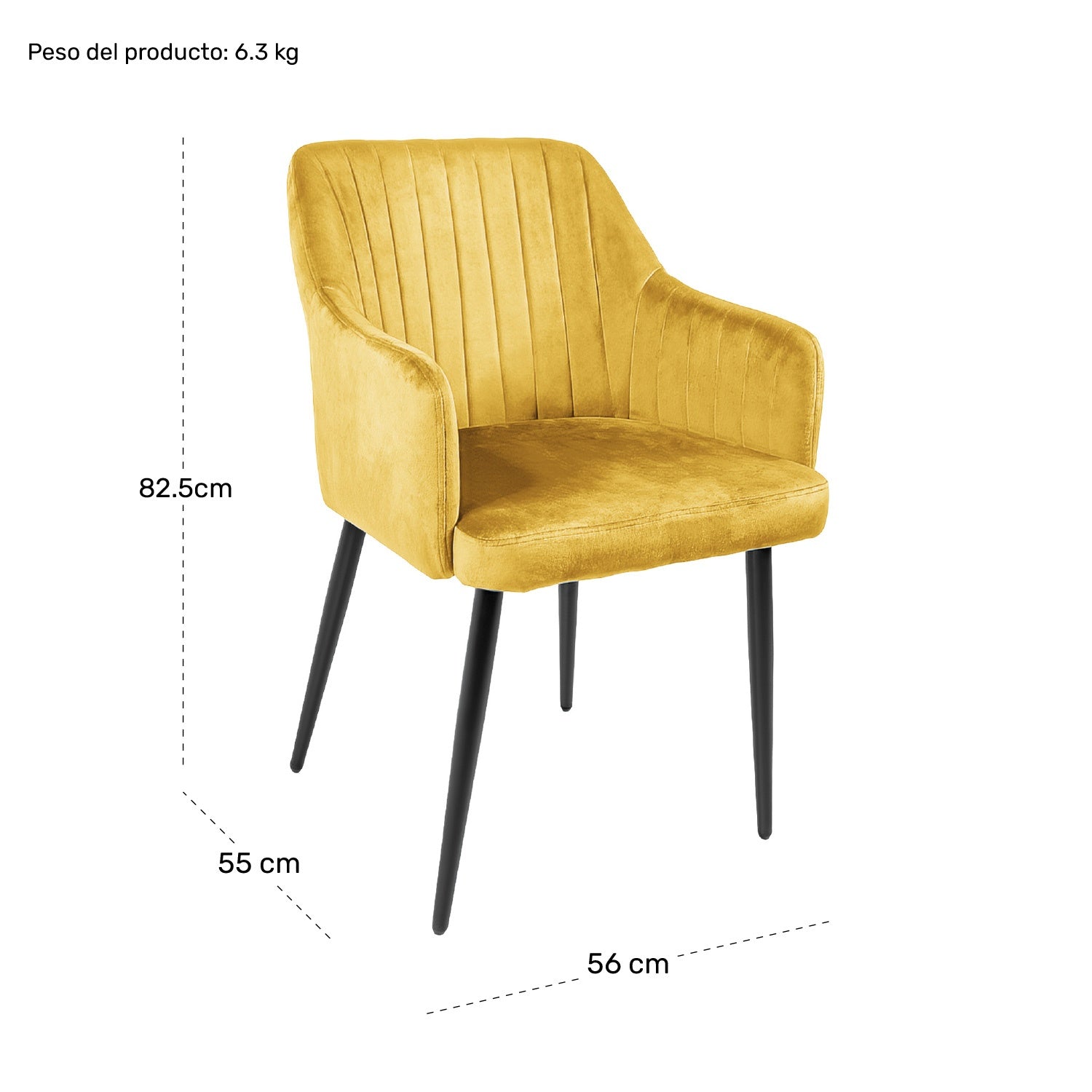 Silla Comedor Sillon Terciopelo Acolchada Moderna