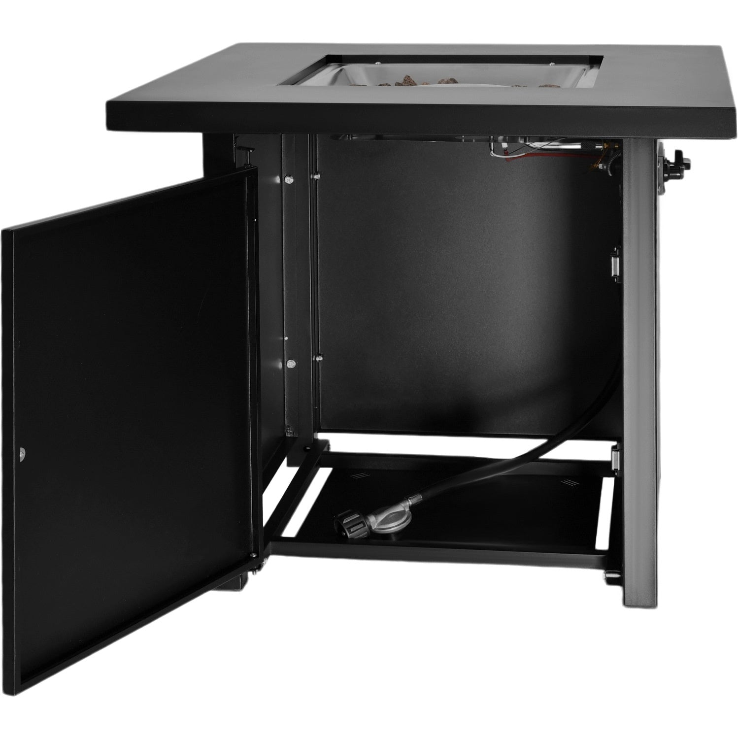 Hoguera Fogata Mesa Calentador Gas Propano 71x71 C/ Cristal Marca Gutstark