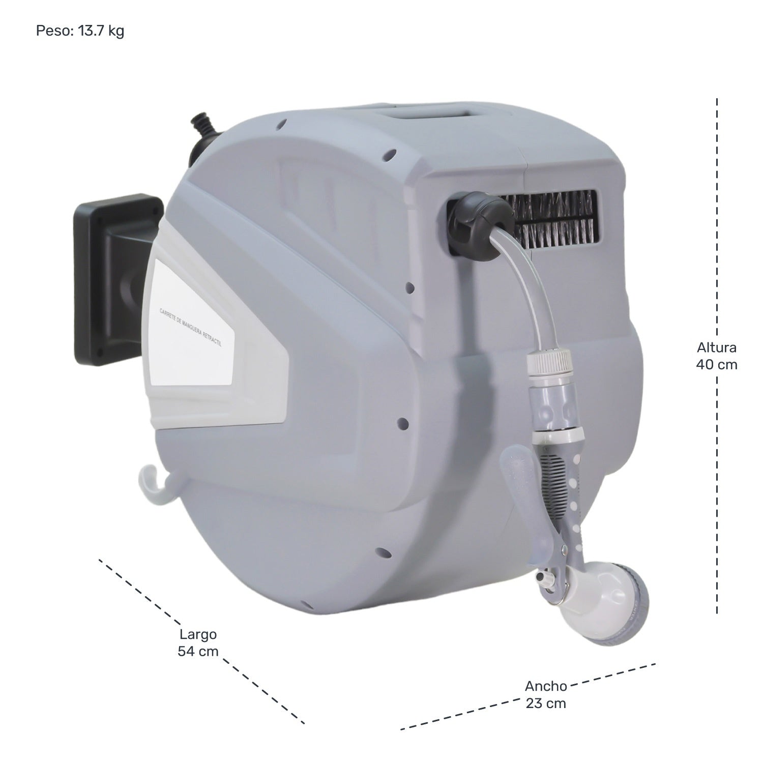 Carrete Con Manguera Retractil Automatico Uso Rudo 30 M