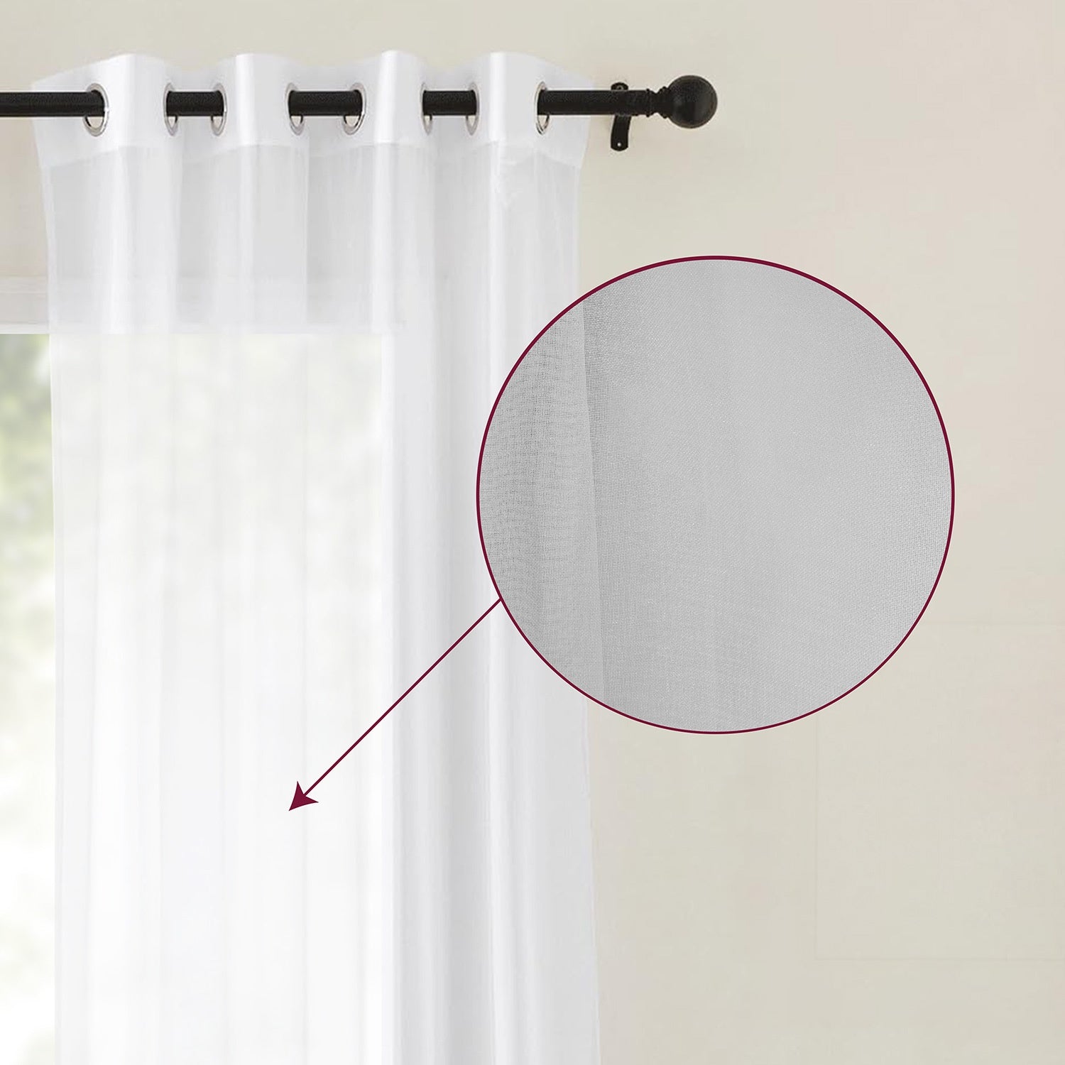 Cortinas Traslucidas Lino Texturizado Ventanas 270x215cm 2pz