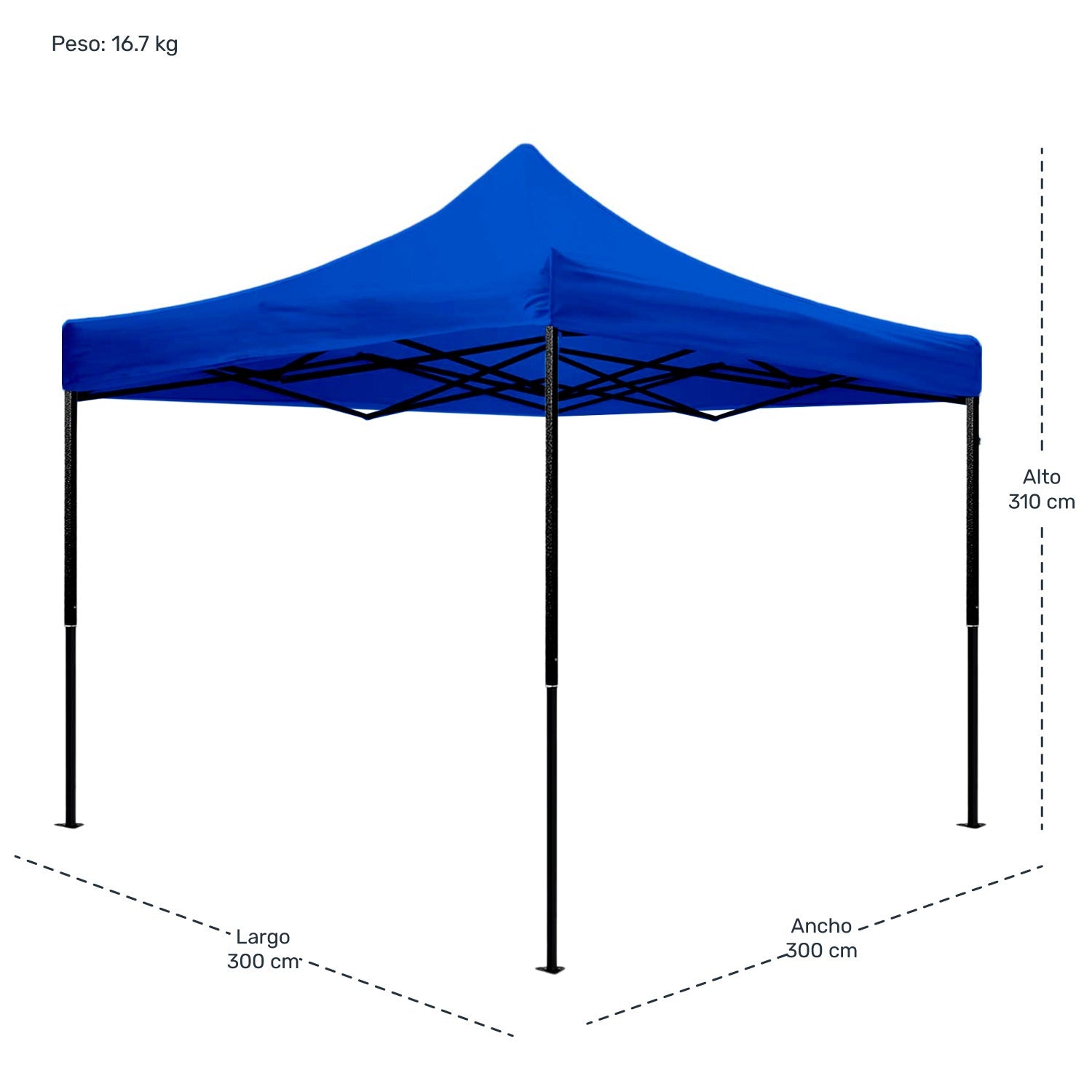 Carpa Toldo 3x3 Plegable Con Maletin Bolsa de Transporte Impermeable 600d